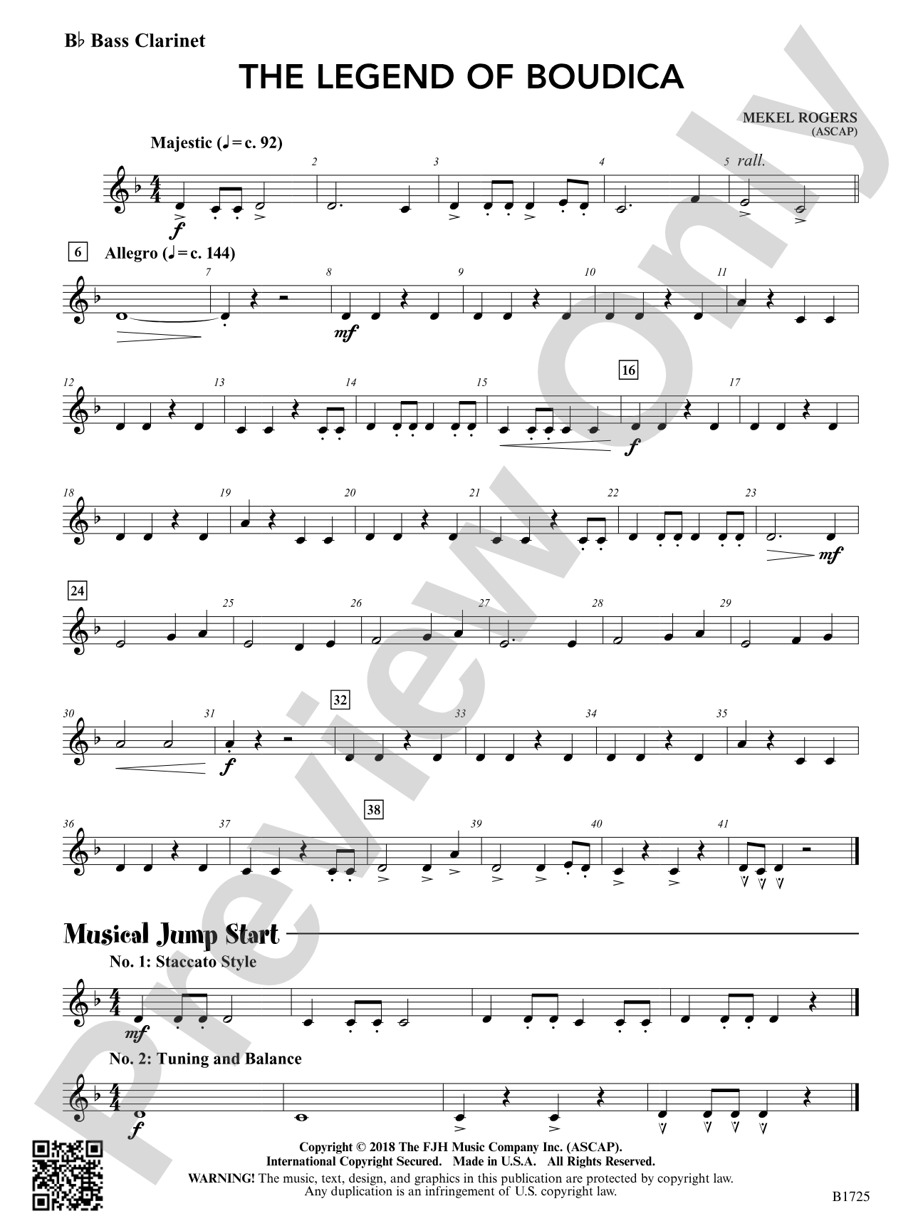 The Legend of Boudica: B-flat Bass Clarinet