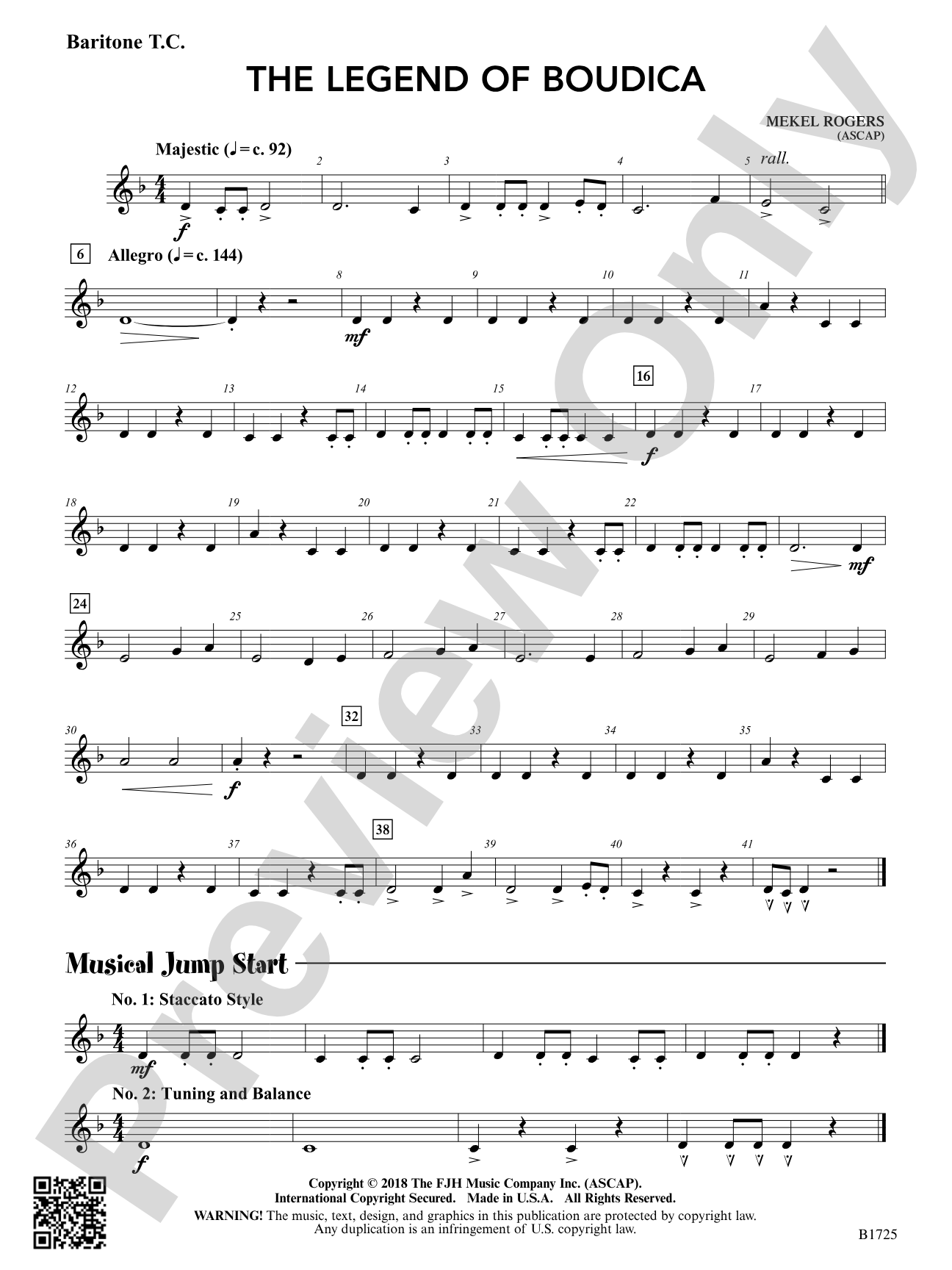 The Legend of Boudica: Baritone T.C.