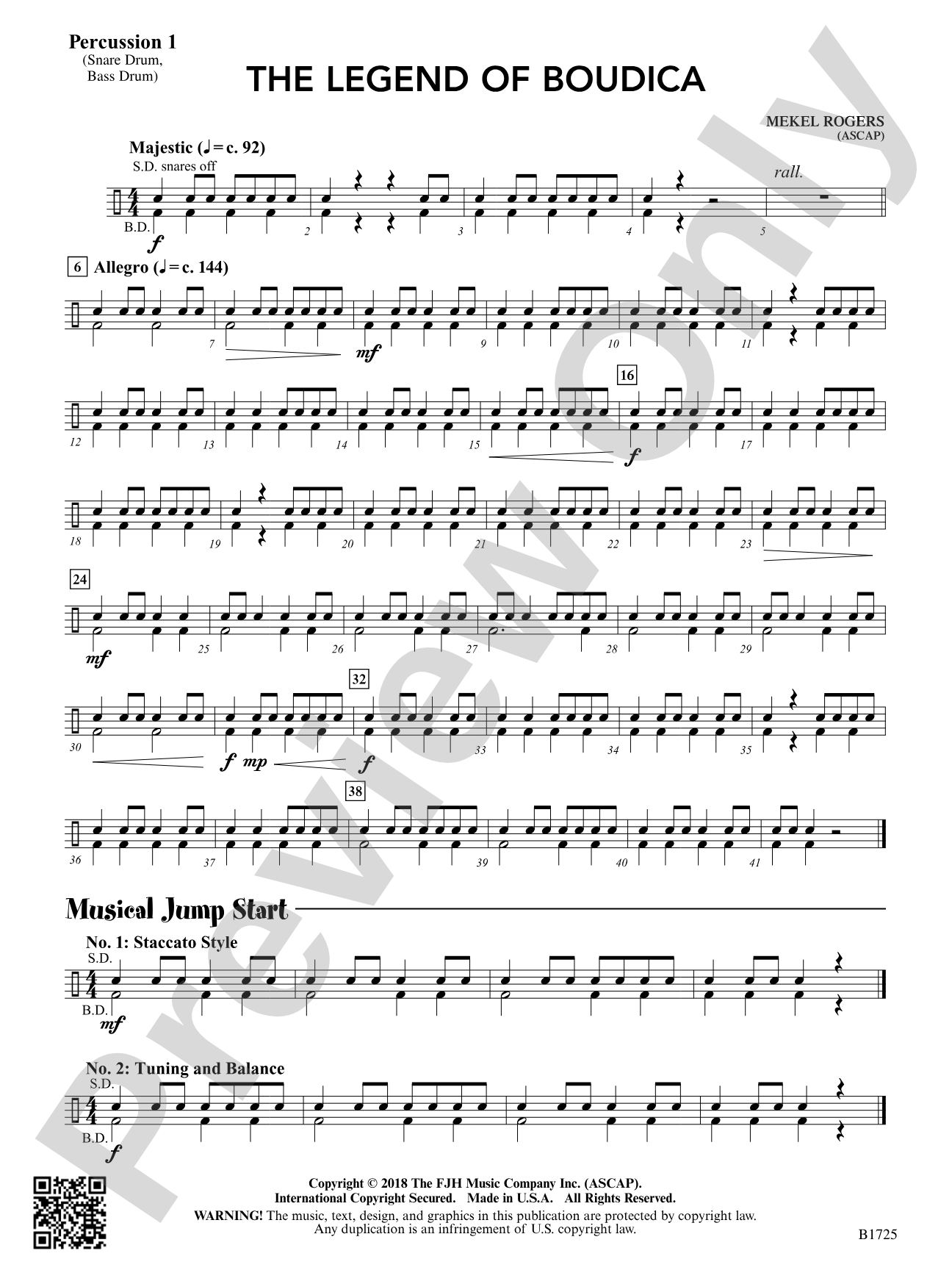 The Legend of Boudica: Percussion 1