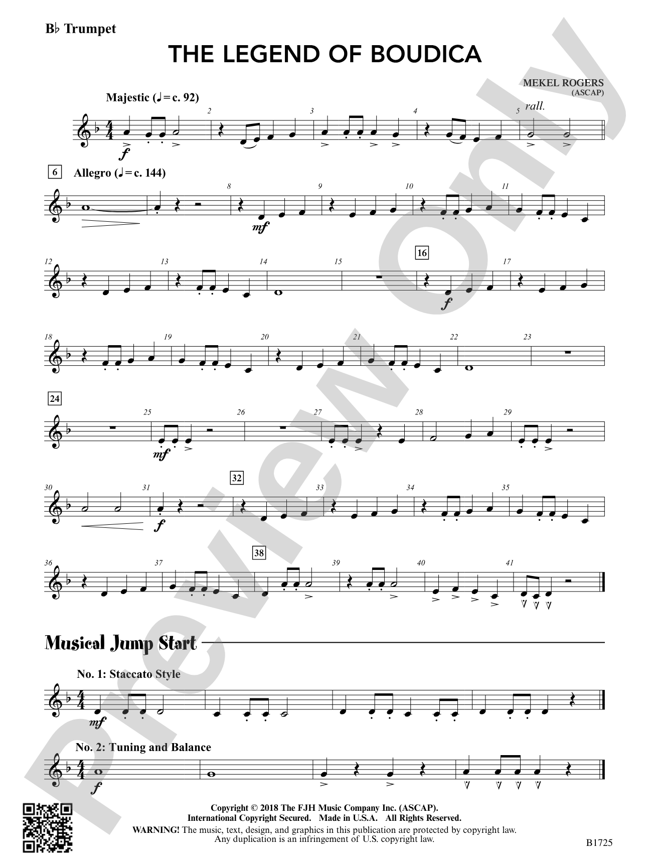 The Legend of Boudica: B-flat Trumpet