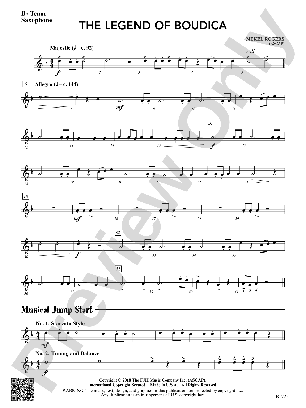 The Legend of Boudica: B-flat Tenor Saxophone