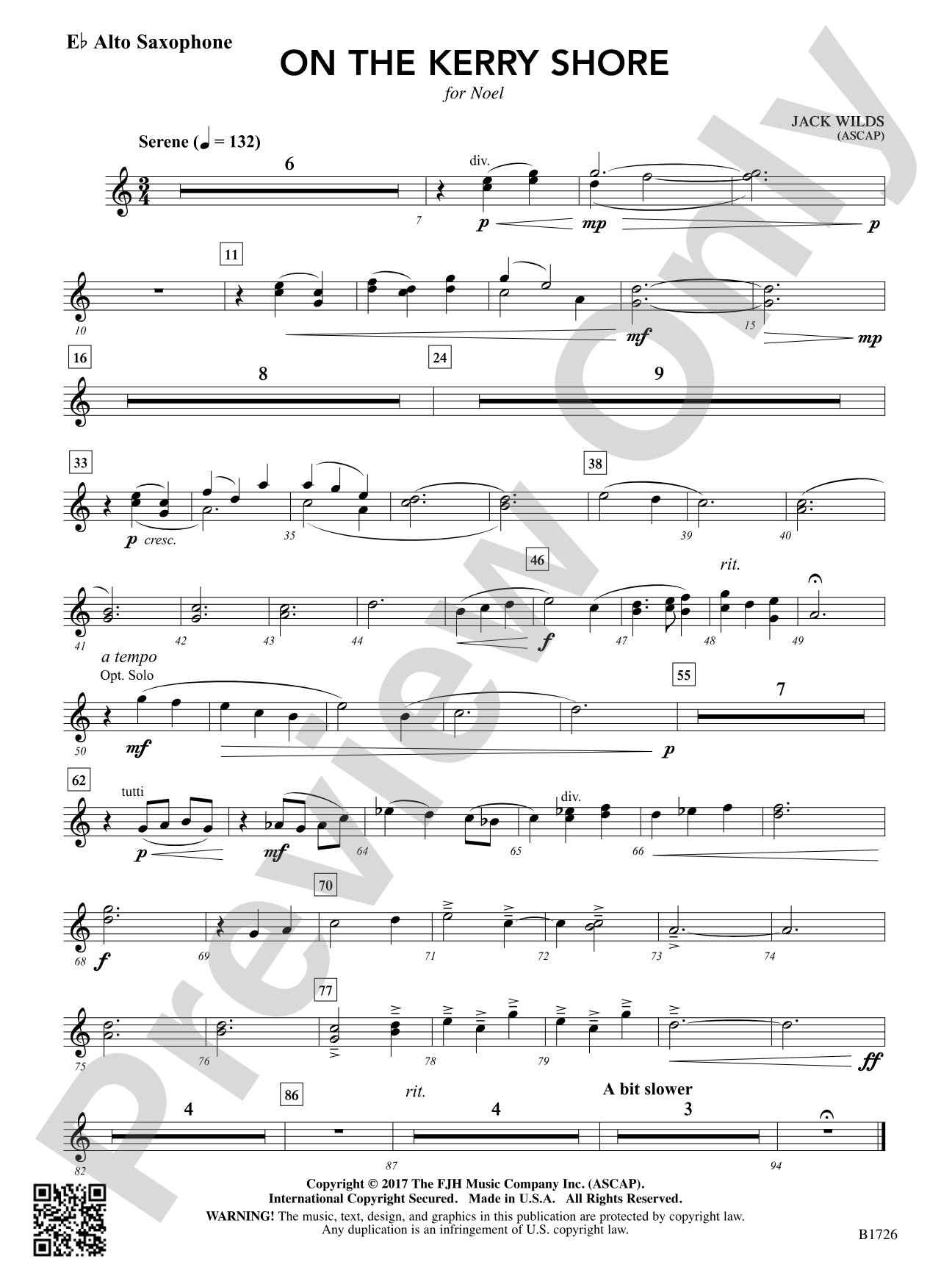 On the Kerry Shore: E-flat Alto Saxophone