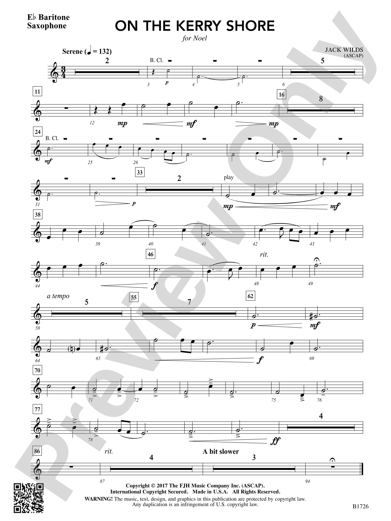 On the Kerry Shore: E-flat Baritone Saxophone