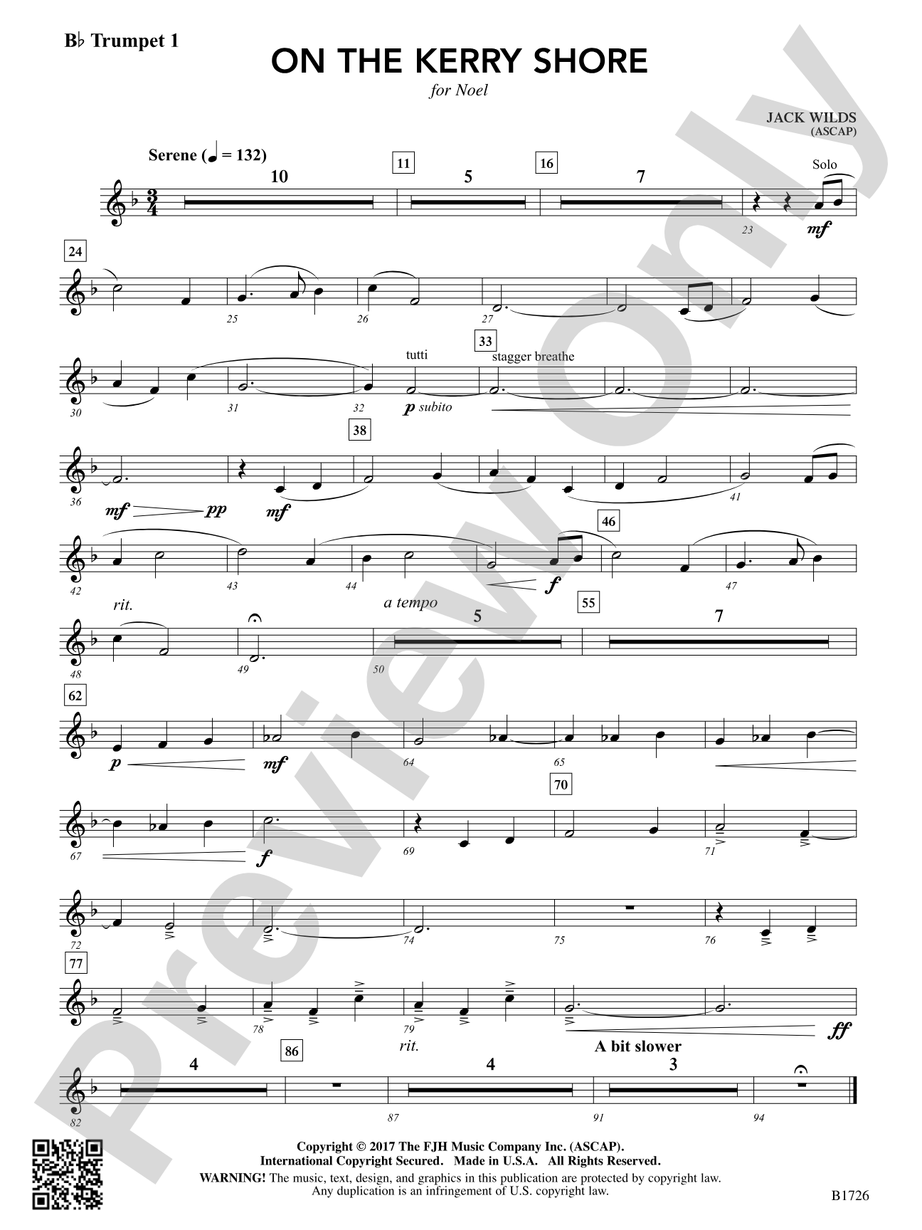On the Kerry Shore: B-flat Trumpet 1