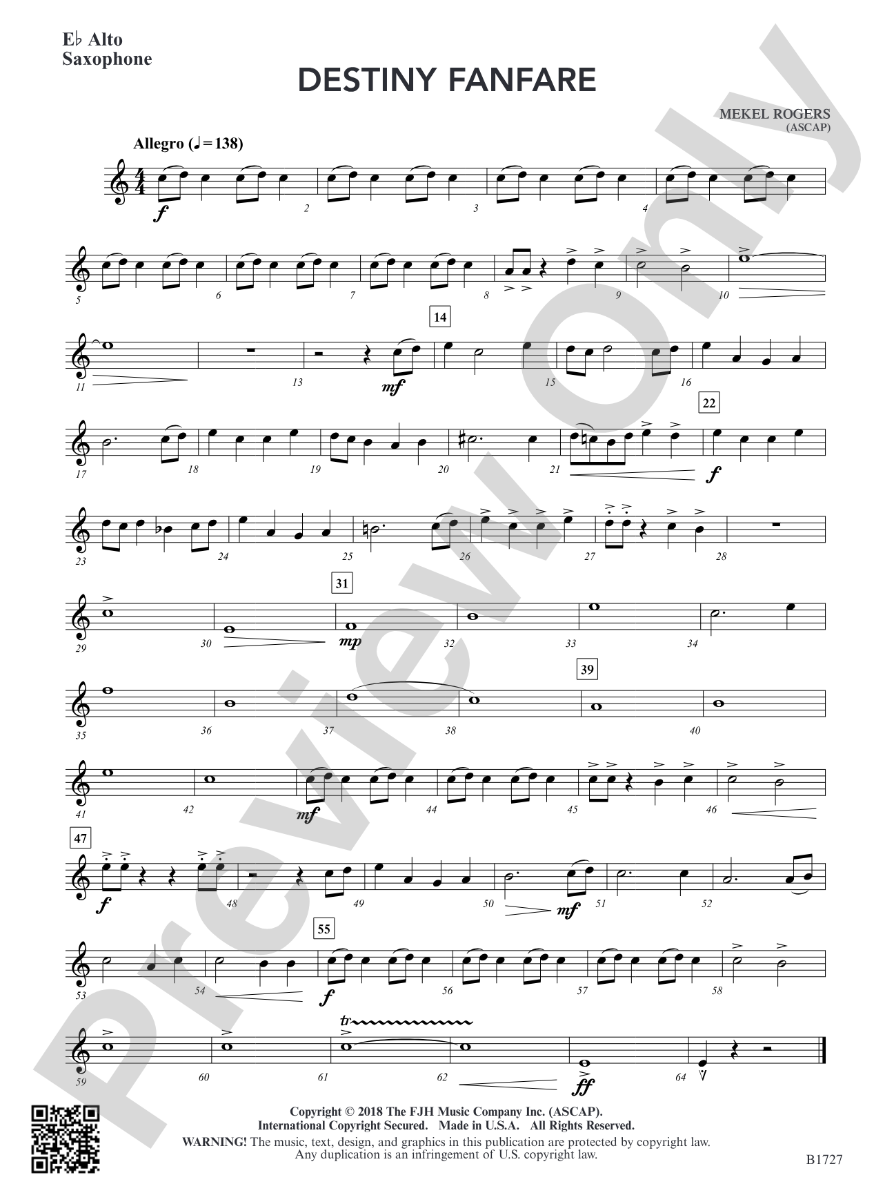 Destiny Fanfare: E-flat Alto Saxophone