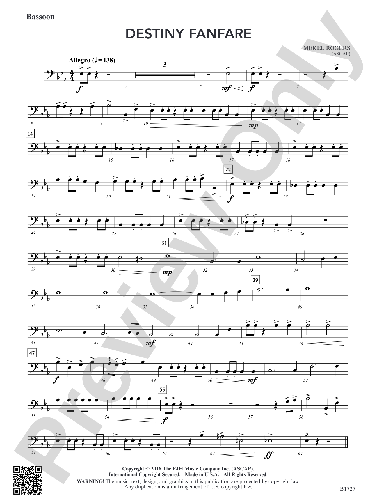 Destiny Fanfare: Bassoon