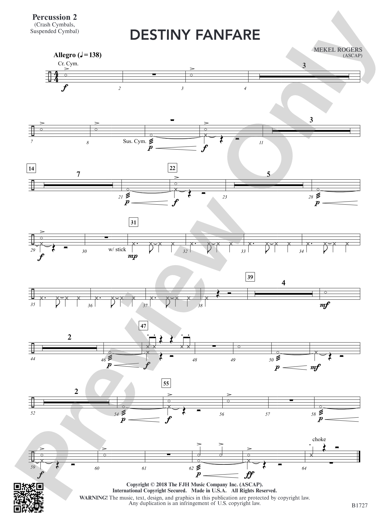 Destiny Fanfare: Percussion 2