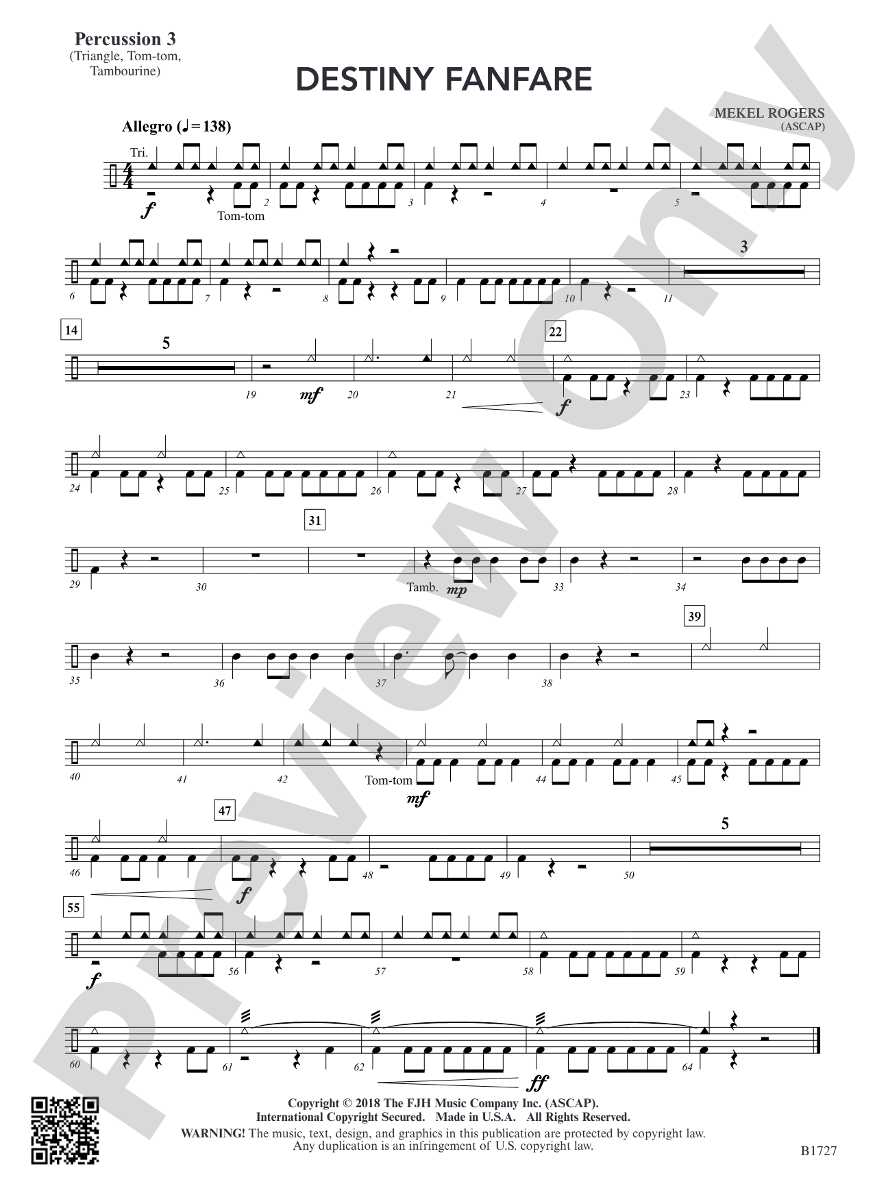 Destiny Fanfare: Percussion 3
