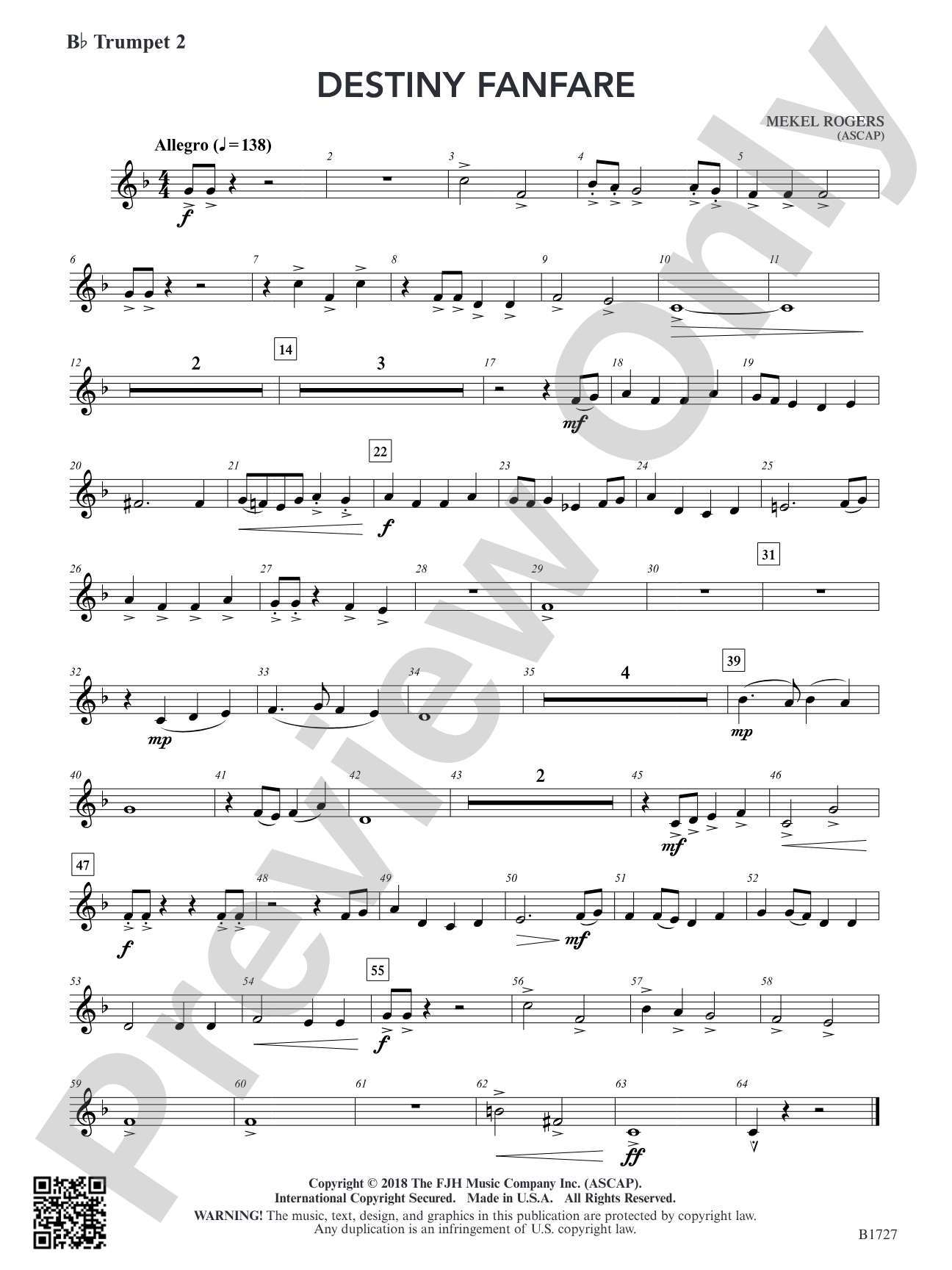 Destiny Fanfare: B-flat Trumpet 2