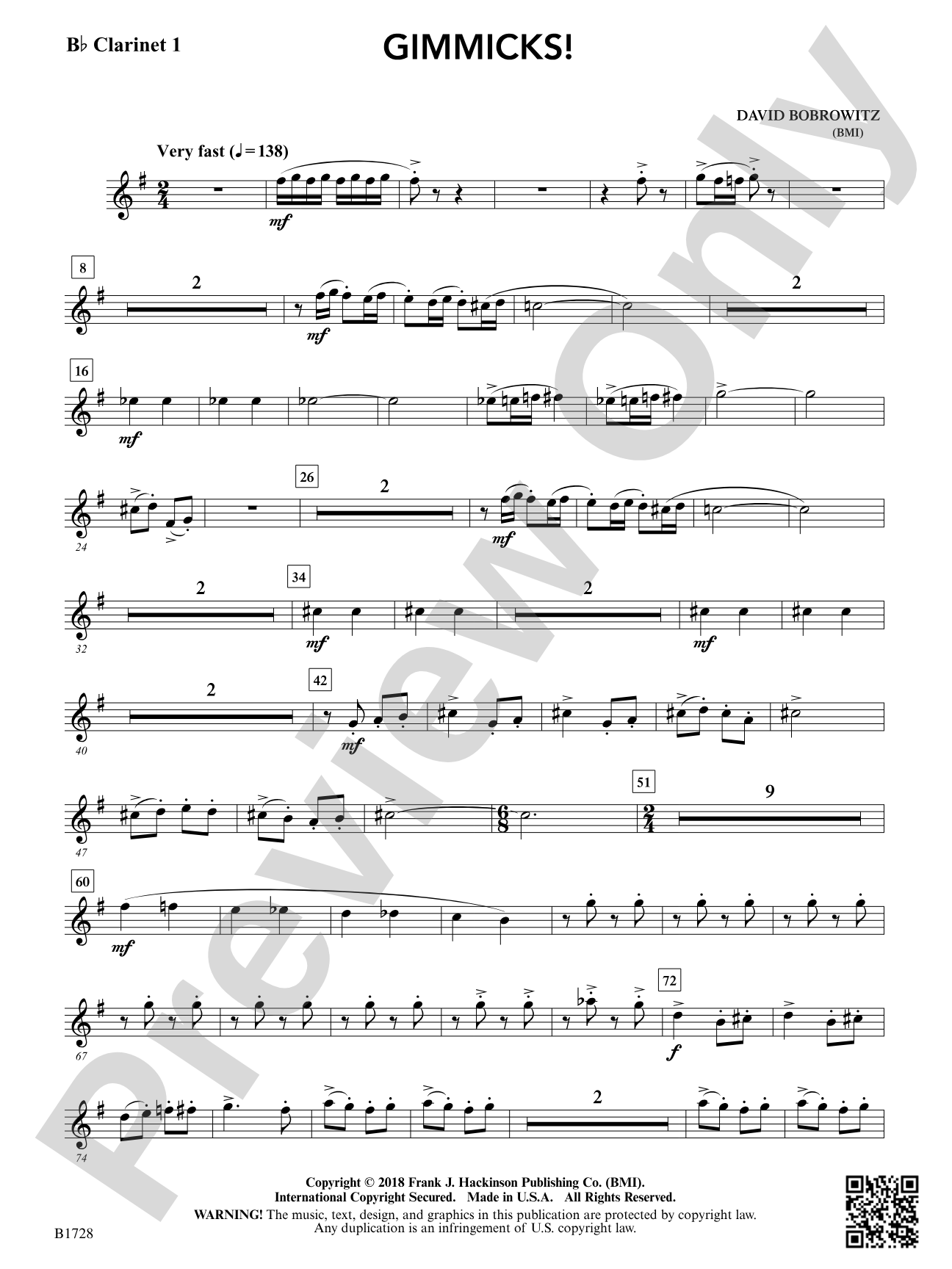 Gimmicks: B-flat Clarinet 1