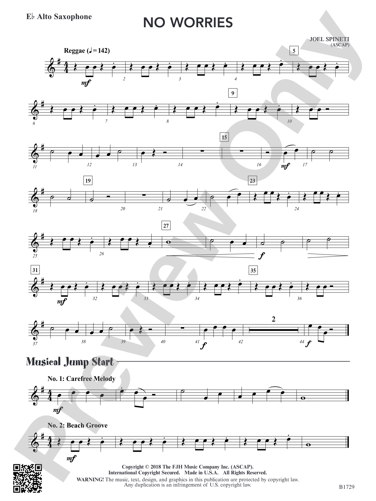 No Worries: E-flat Alto Saxophone