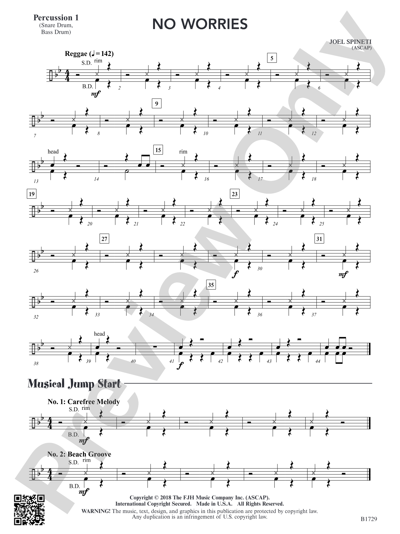 No Worries: Percussion 1