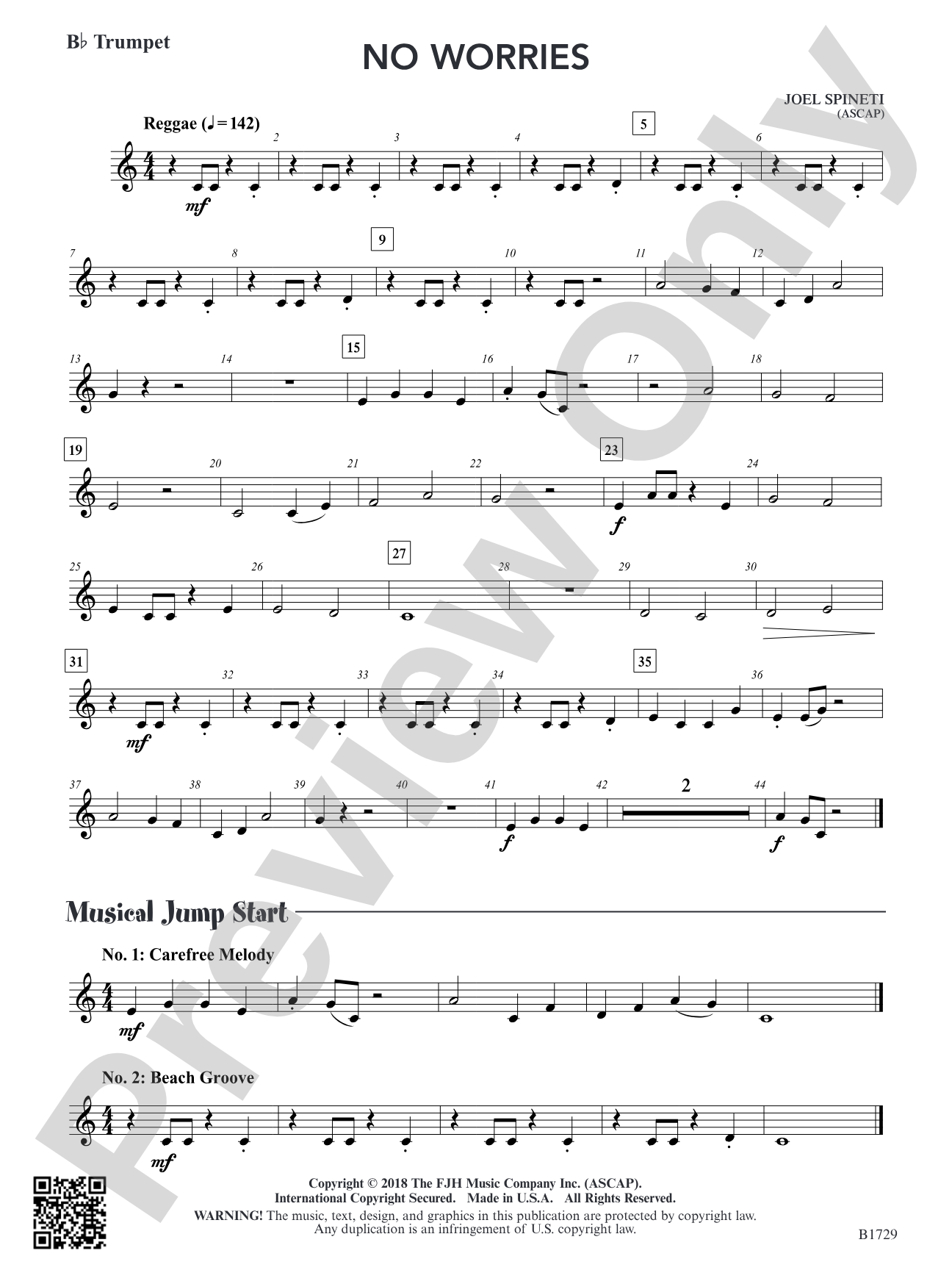 No Worries: B-flat Trumpet