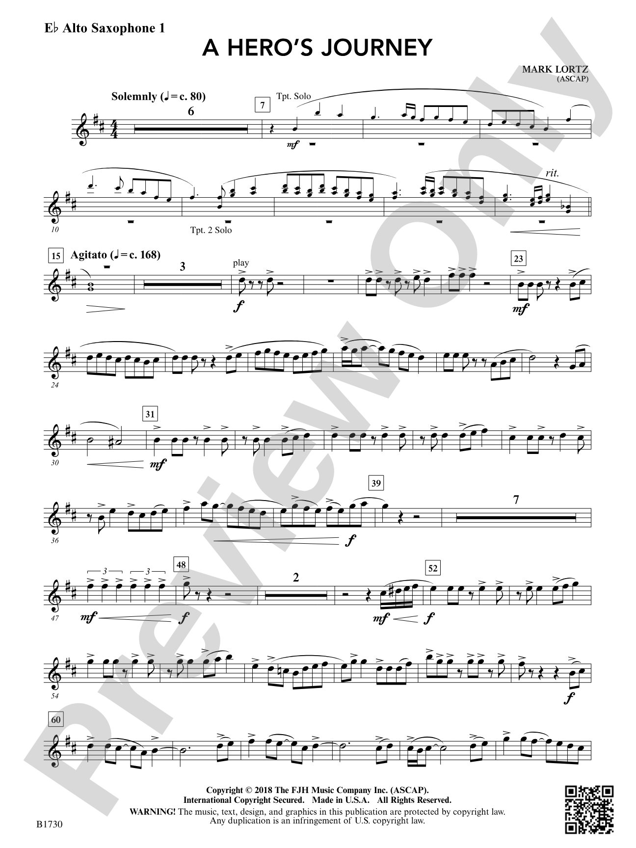 A Hero's Journey: E-flat Alto Saxophone 1
