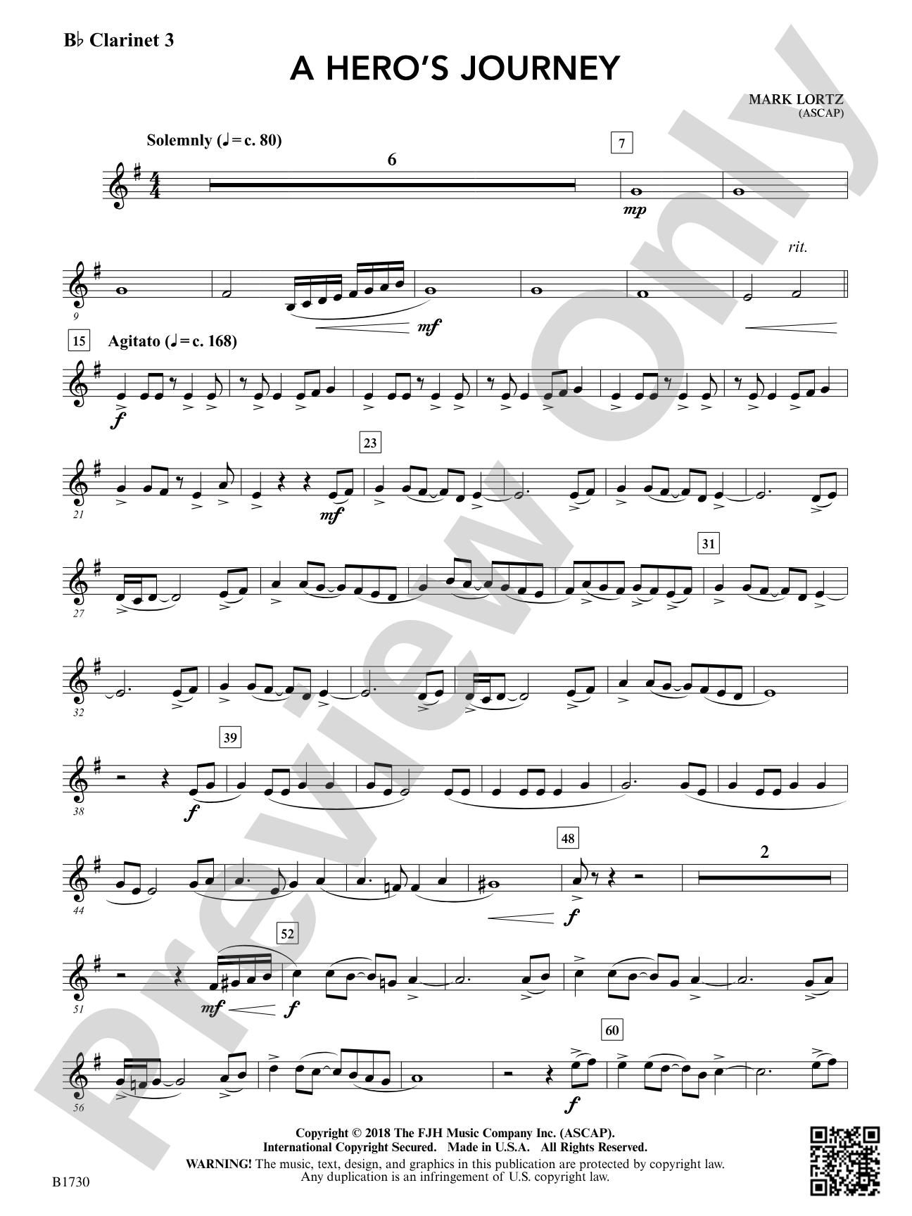 A Hero's Journey: B-flat Clarinet 3