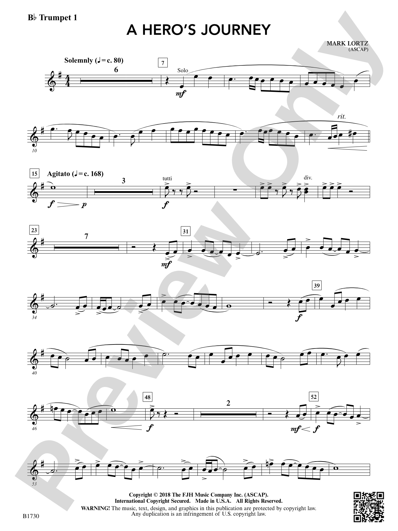 A Hero's Journey: B-flat Trumpet 1