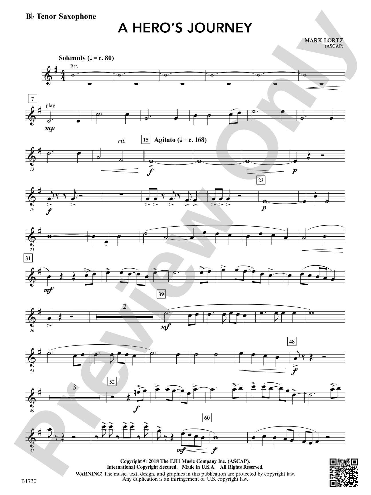 A Hero's Journey: B-flat Tenor Saxophone