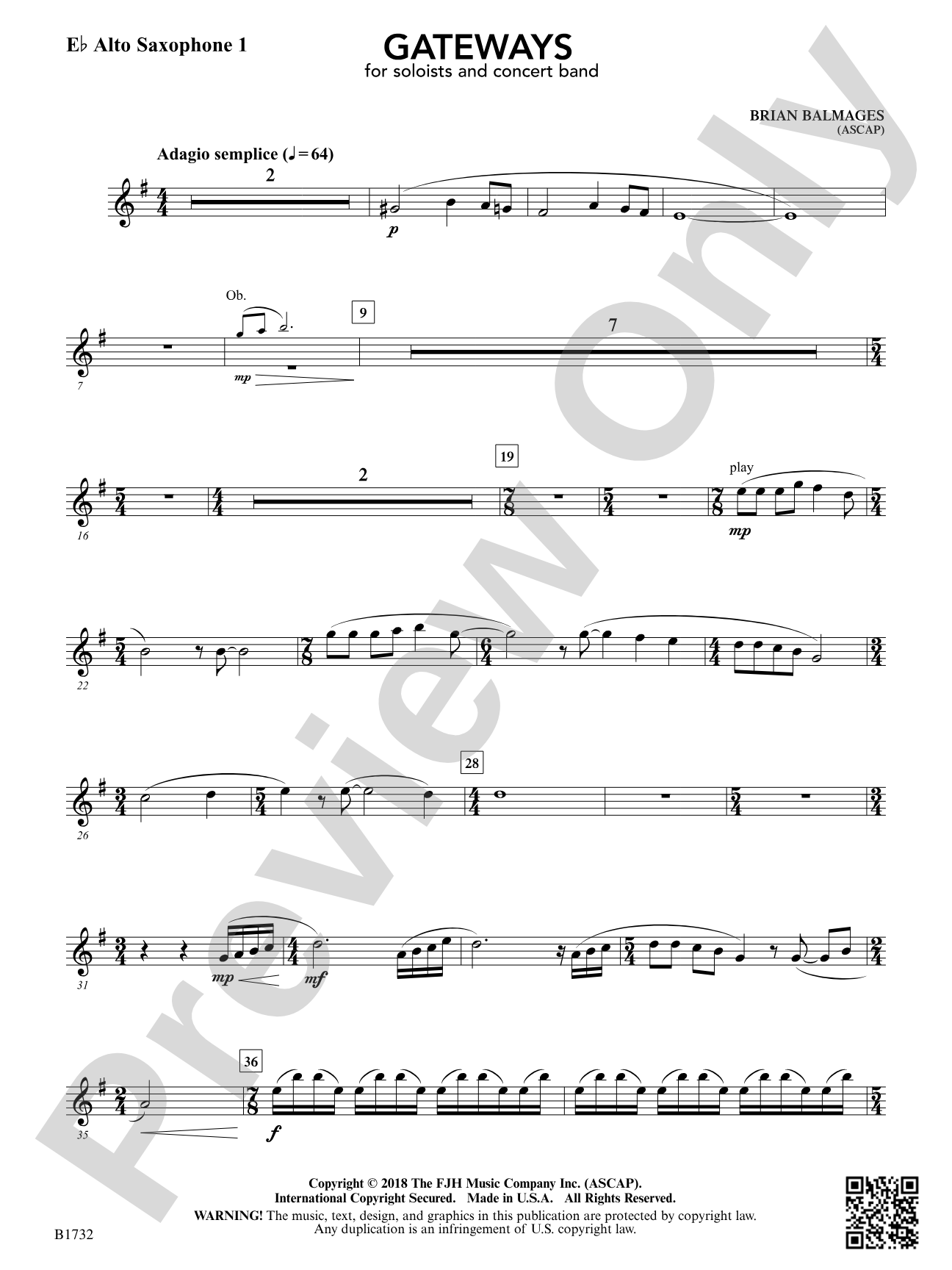 Gateways: E-flat Alto Saxophone 1