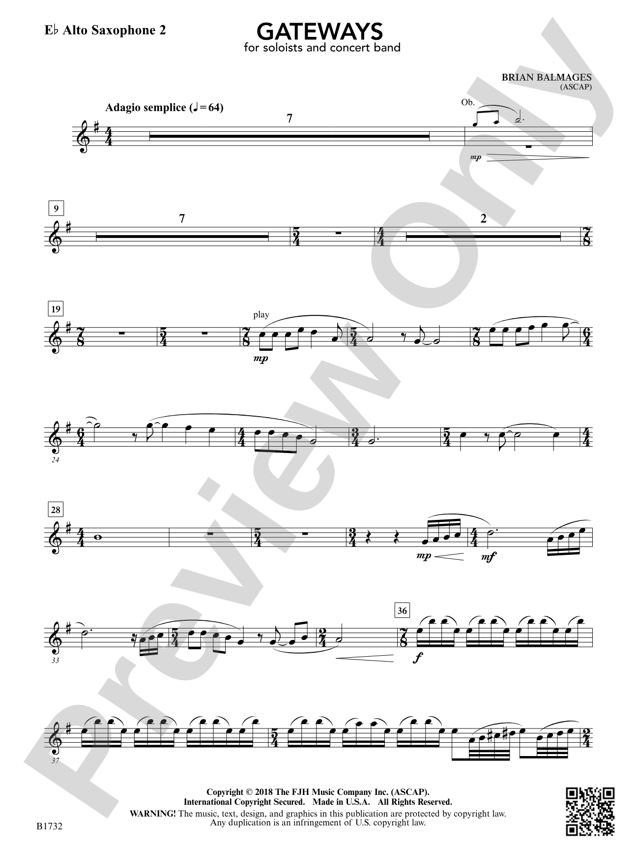 Gateways: E-flat Alto Saxophone 2