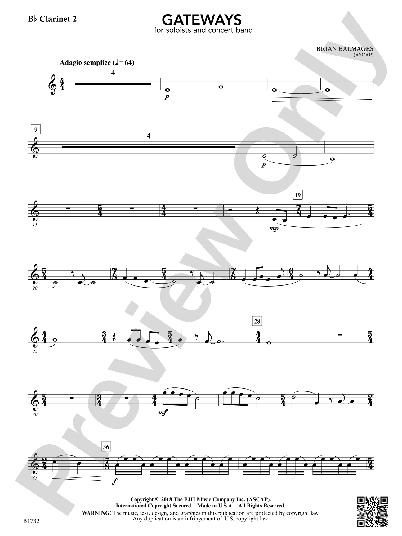 Gateways: B-flat Clarinet 2