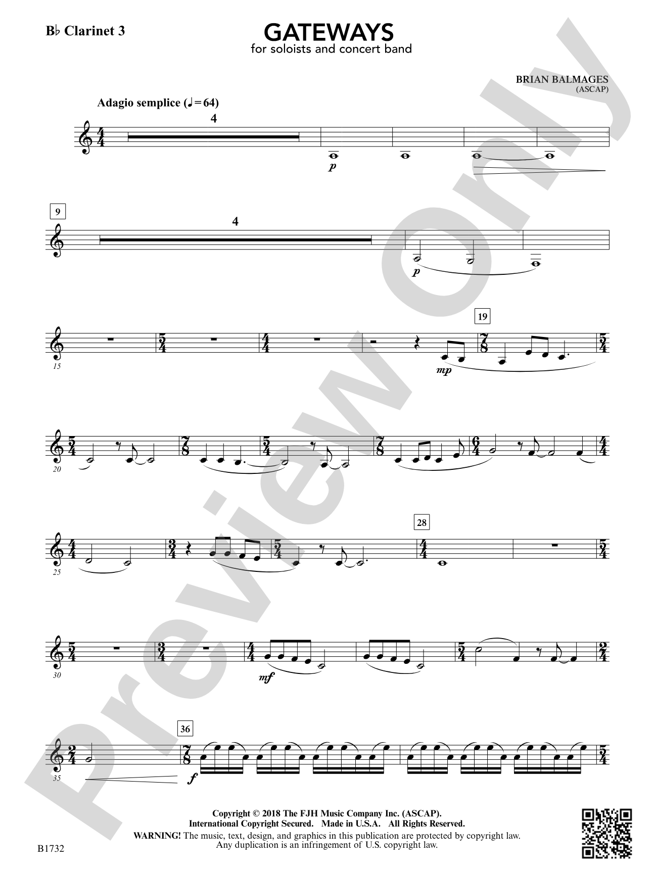 Gateways: B-flat Clarinet 3