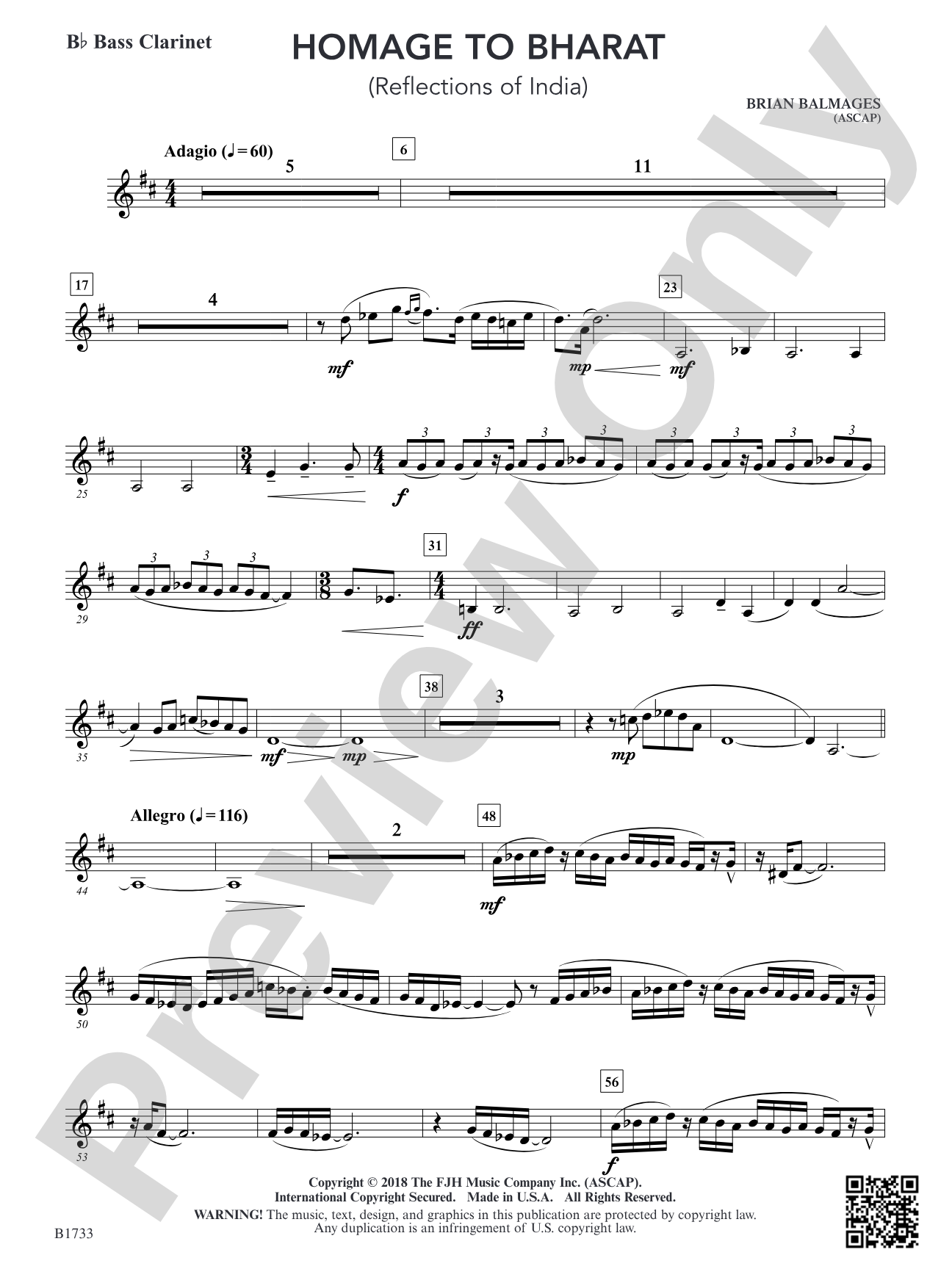 Homage to Bharat: B-flat Bass Clarinet