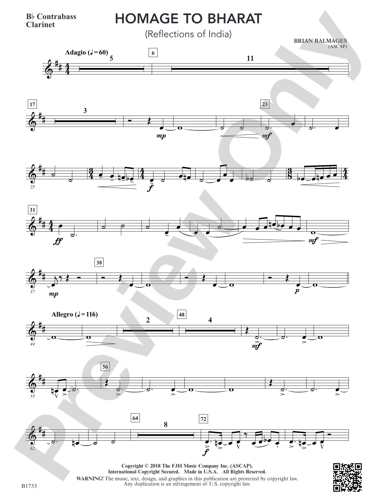 Homage to Bharat: B-flat Contrabass Clarinet