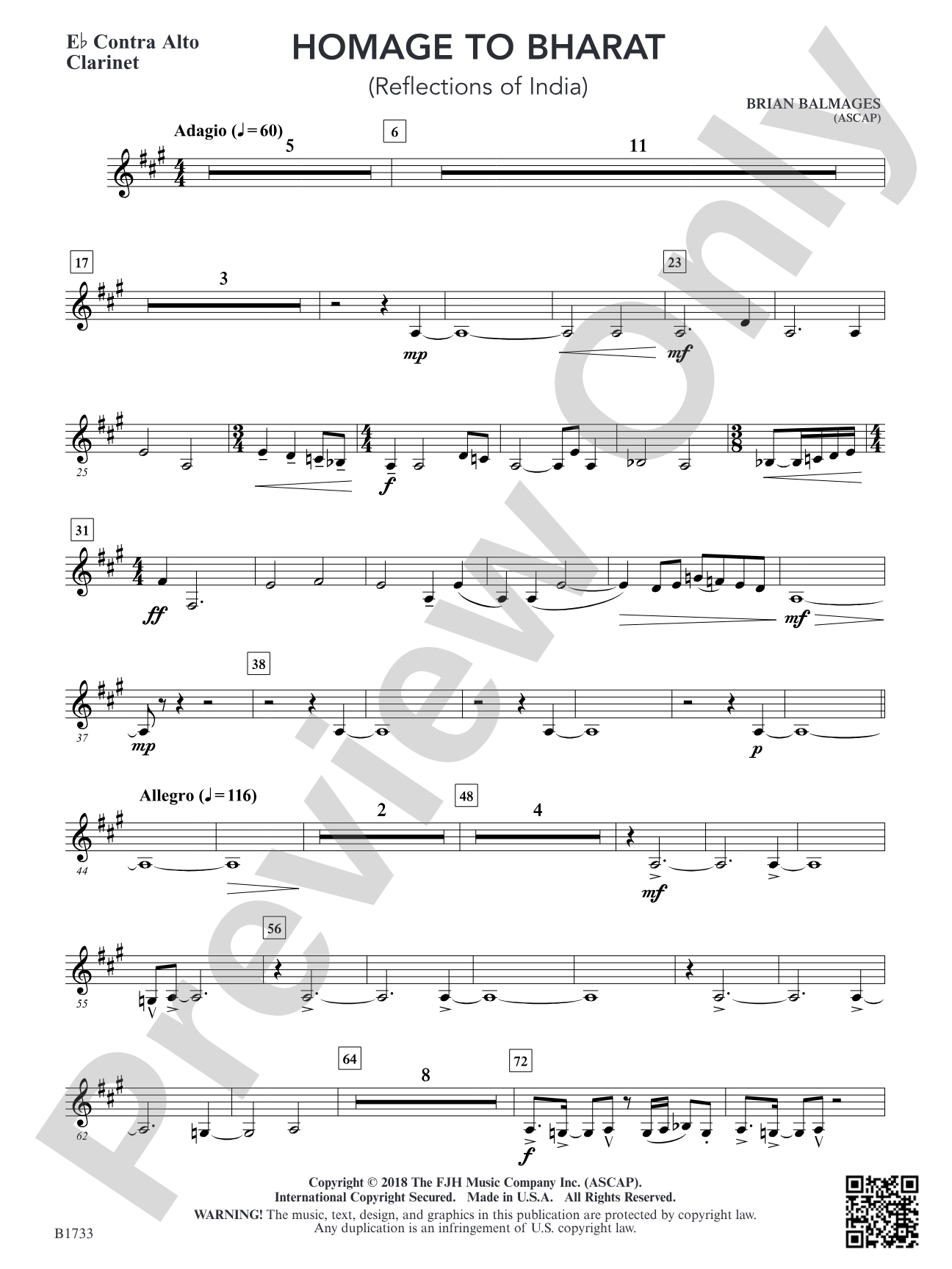 Homage to Bharat: E-flat Contra Alto Clarinet