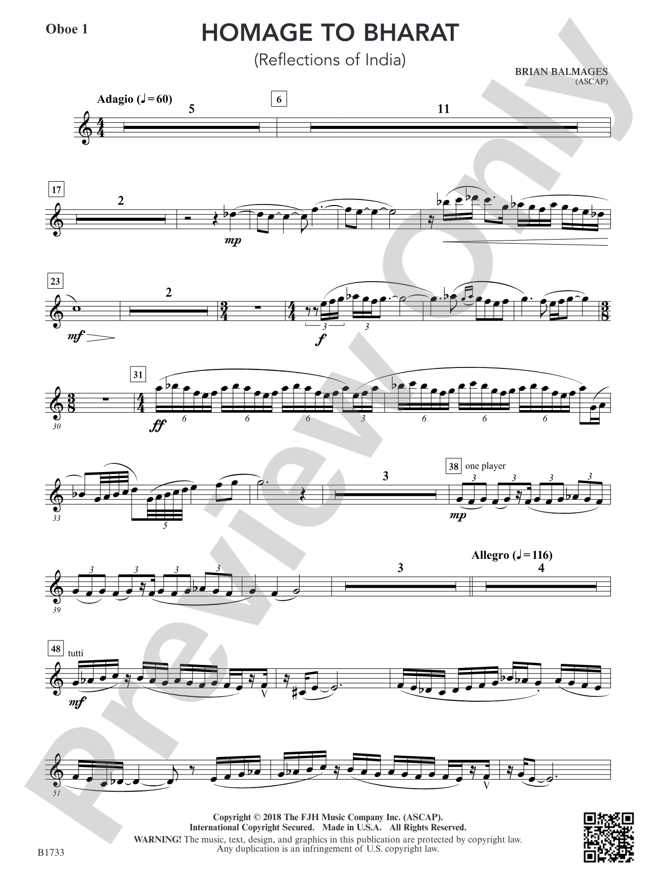 Homage to Bharat: Oboe 1