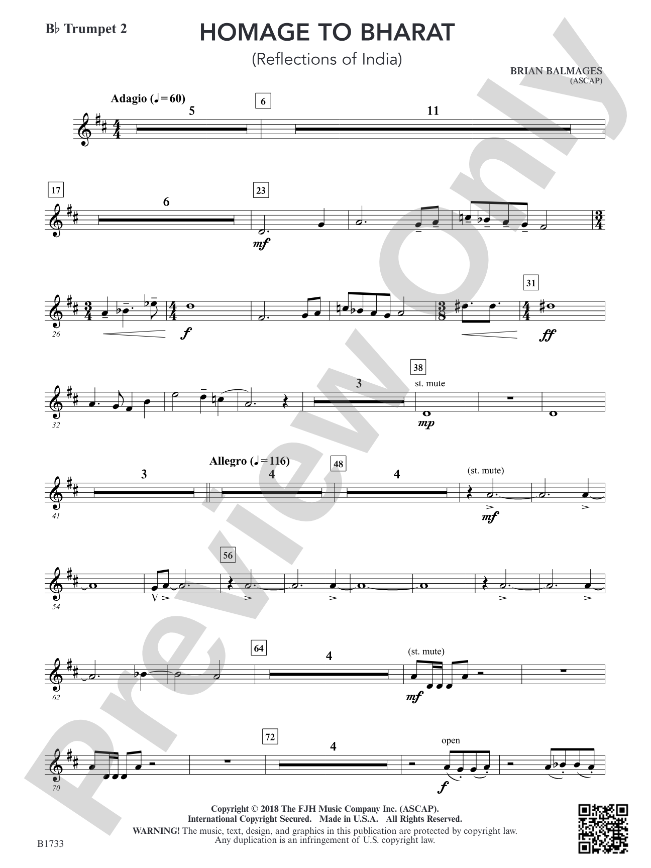 Homage to Bharat: B-flat Trumpet 2