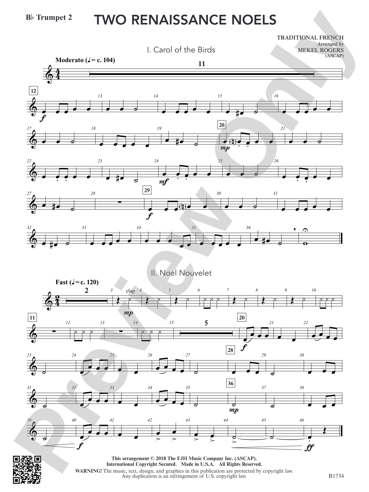 Two Renaissance Noels: B-flat Trumpet 2