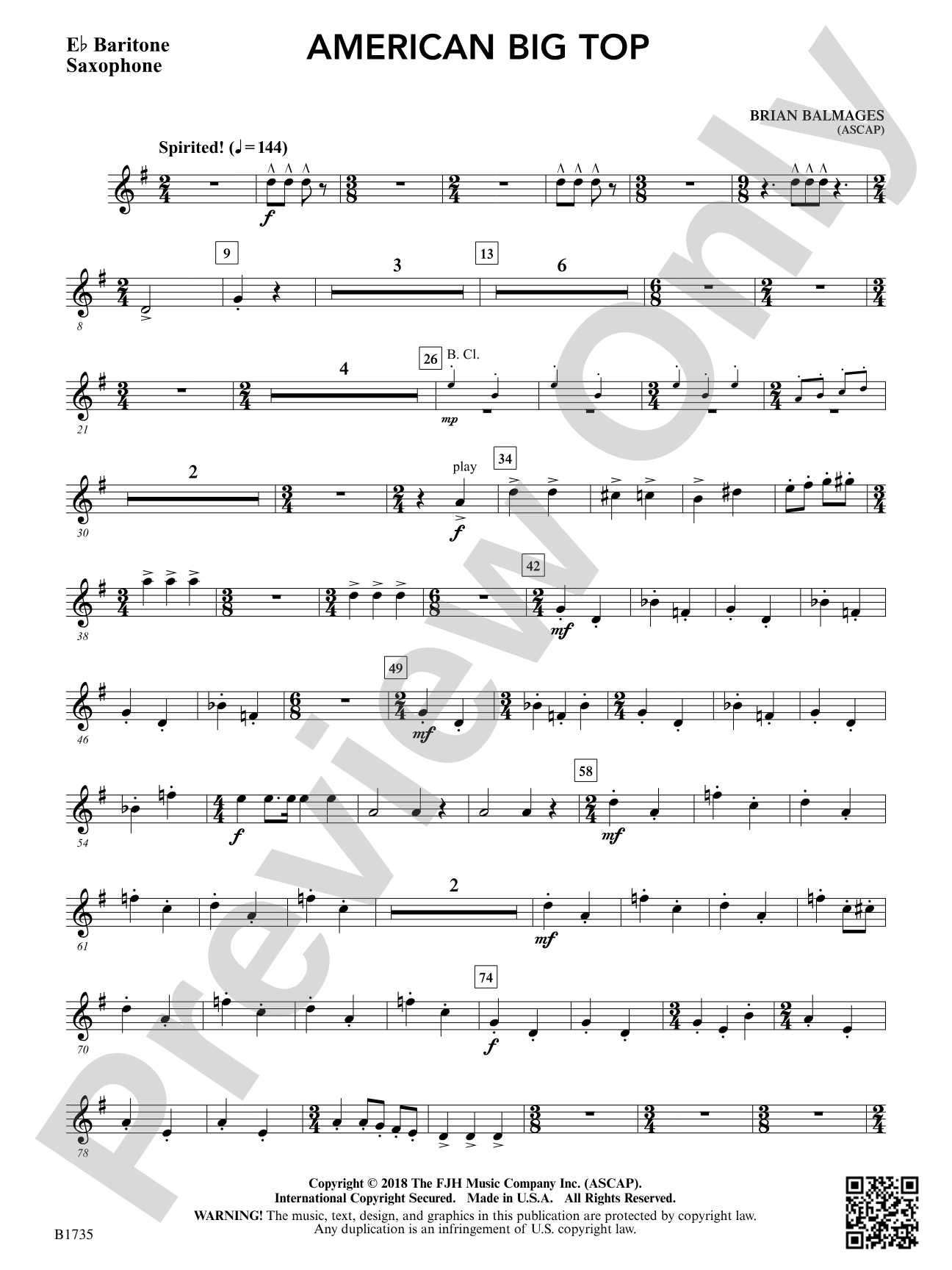 American Big Top: E-flat Baritone Saxophone