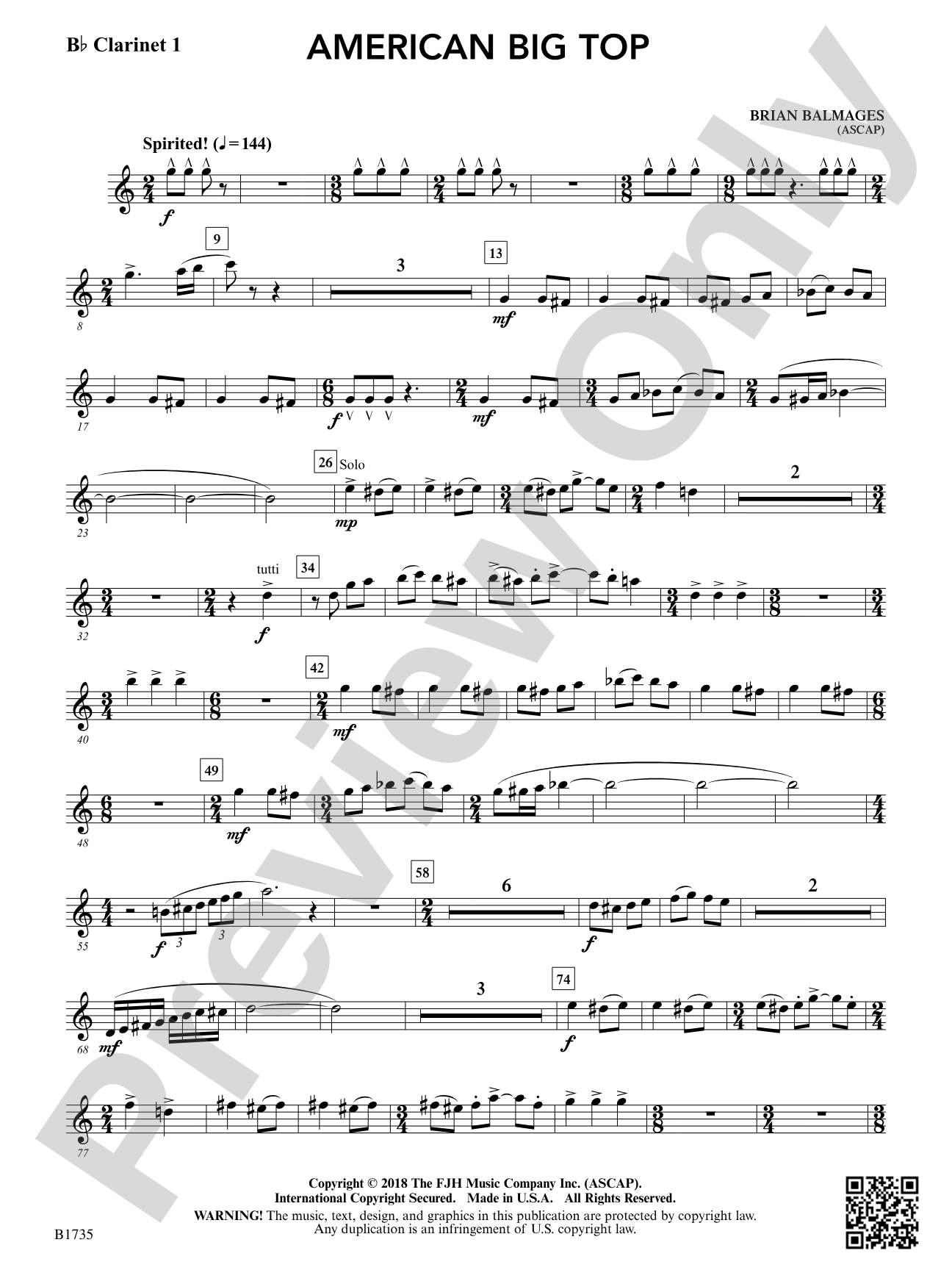 American Big Top: B-flat Clarinet 1