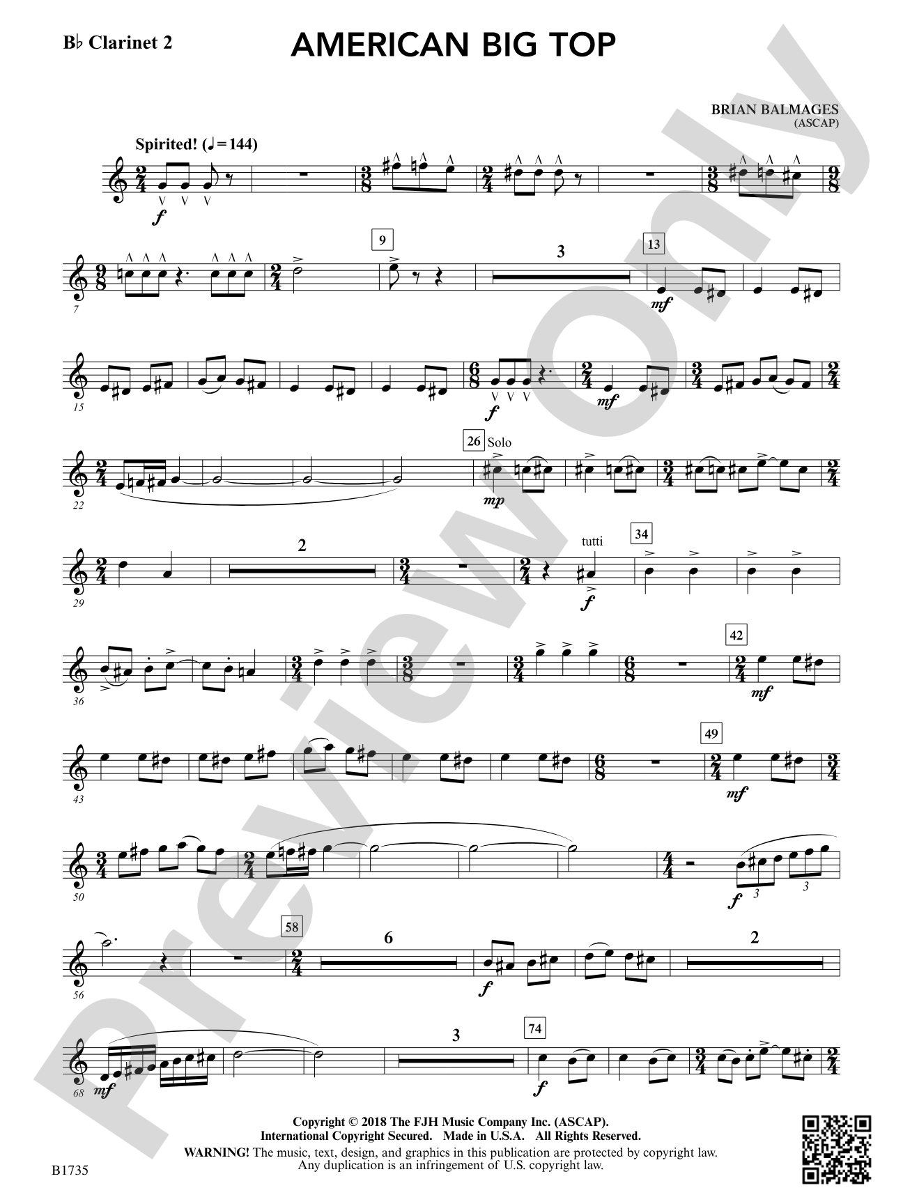 American Big Top: B-flat Clarinet 2