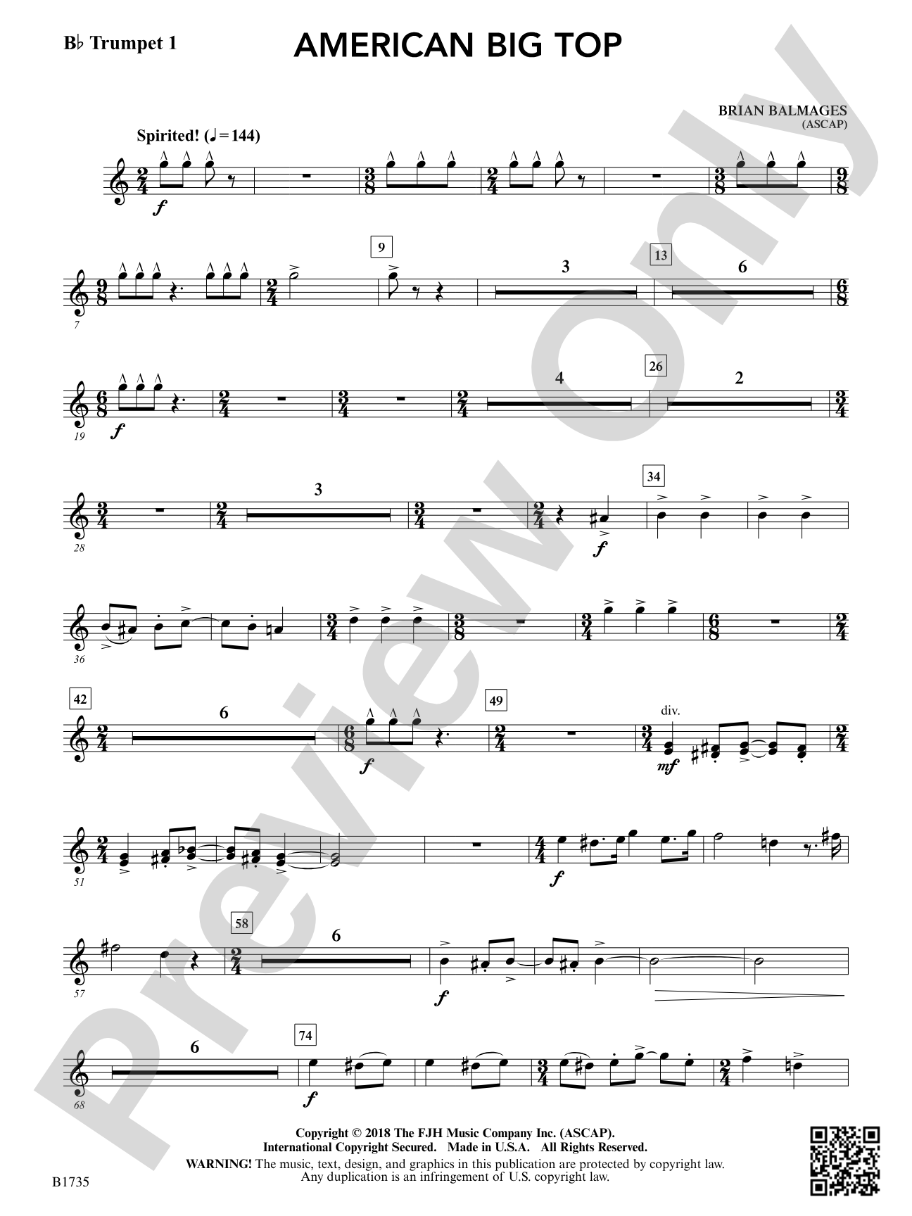 American Big Top: B-flat Trumpet 1