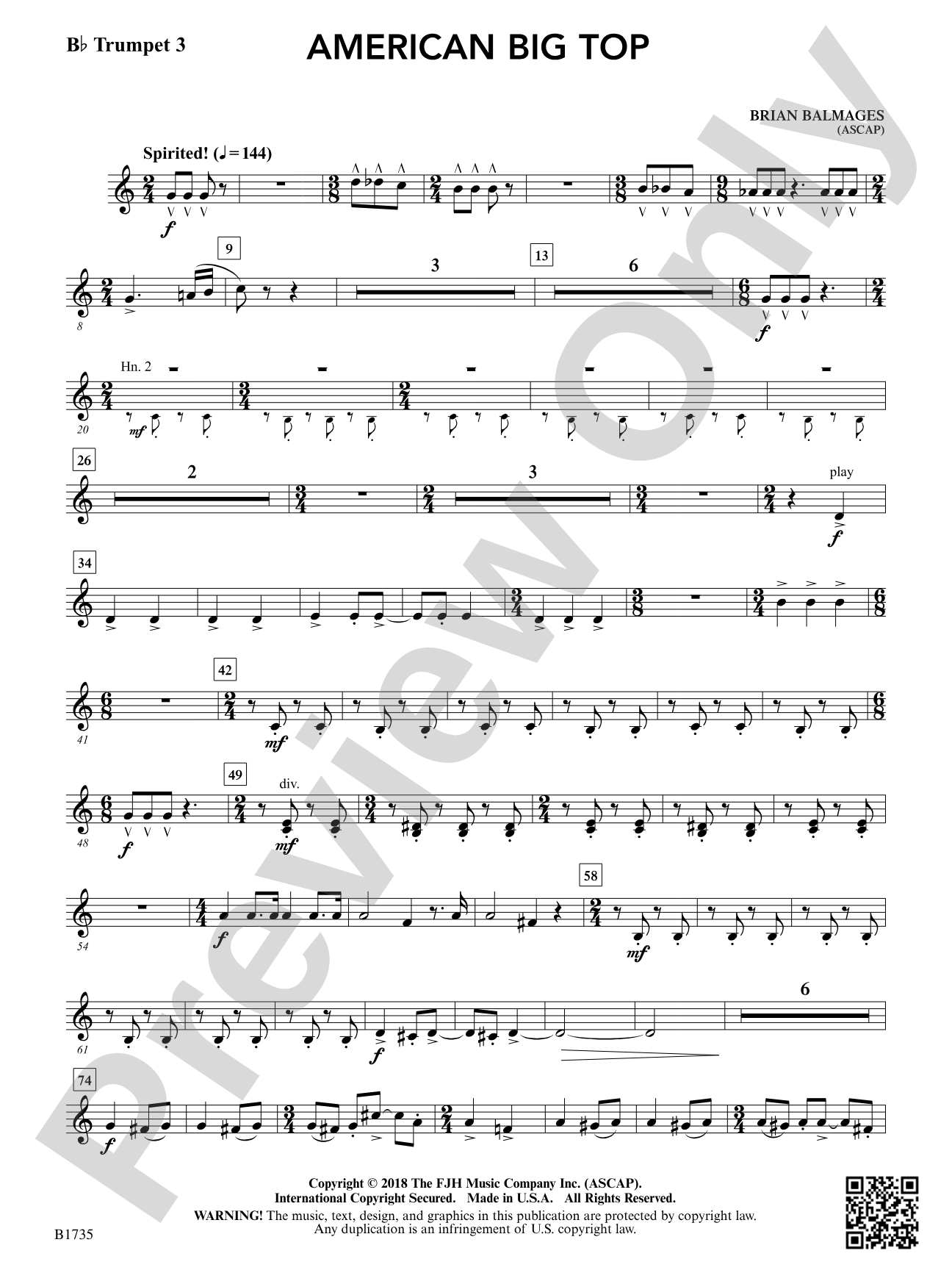 American Big Top: B-flat Trumpet 3