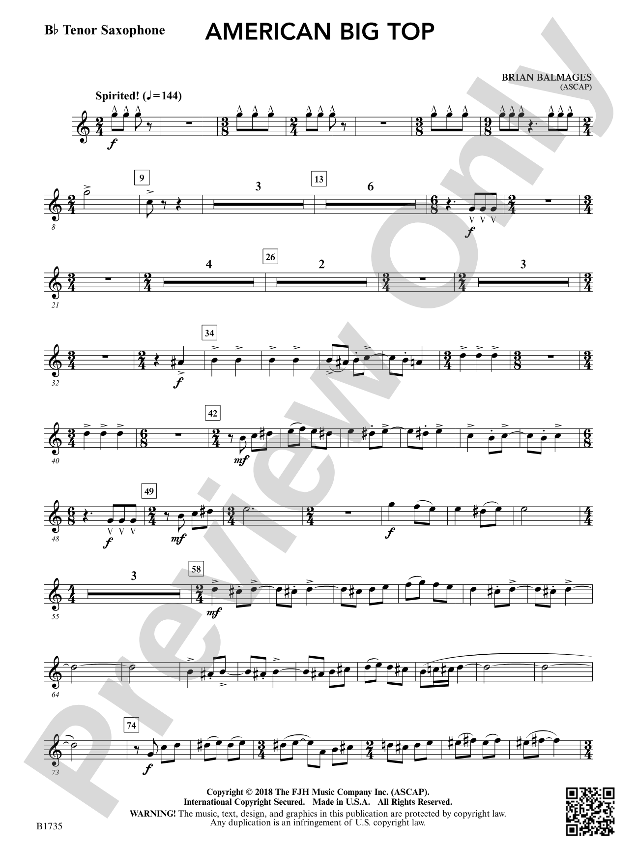 American Big Top: B-flat Tenor Saxophone