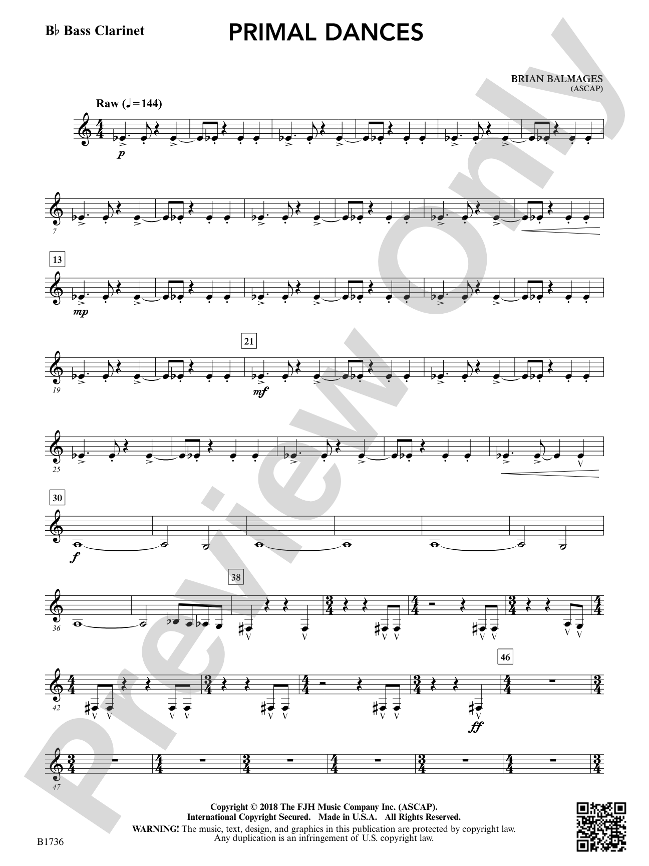 Primal Dances: B-flat Bass Clarinet