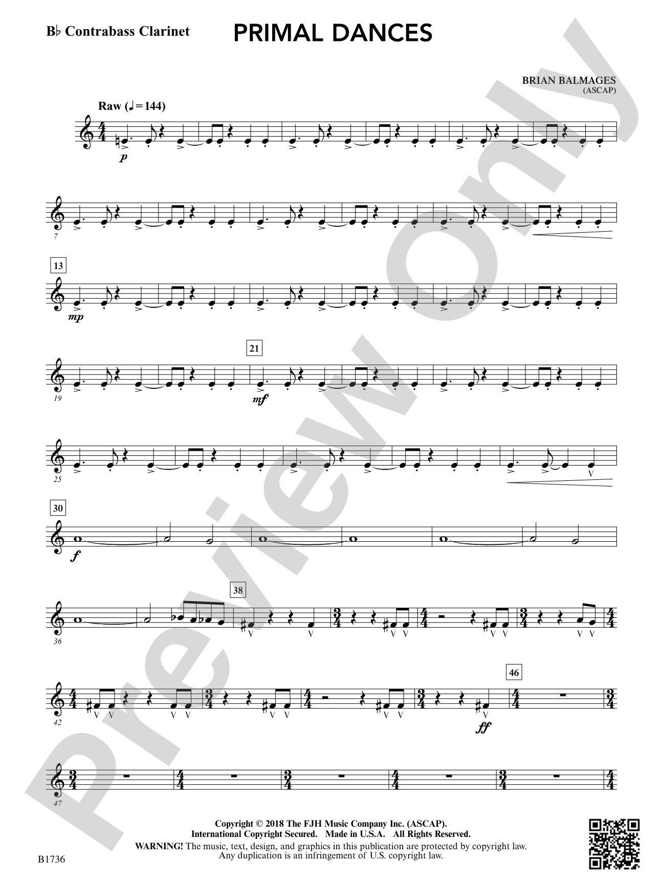 Primal Dances: B-flat Contrabass Clarinet