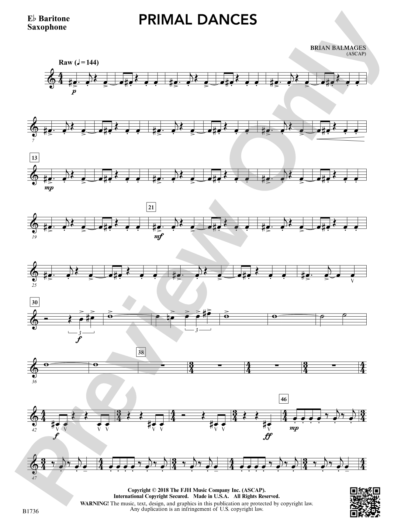 Primal Dances: E-flat Baritone Saxophone