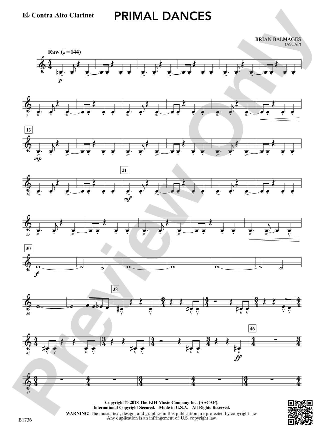 Primal Dances: E-flat Contra Alto Clarinet