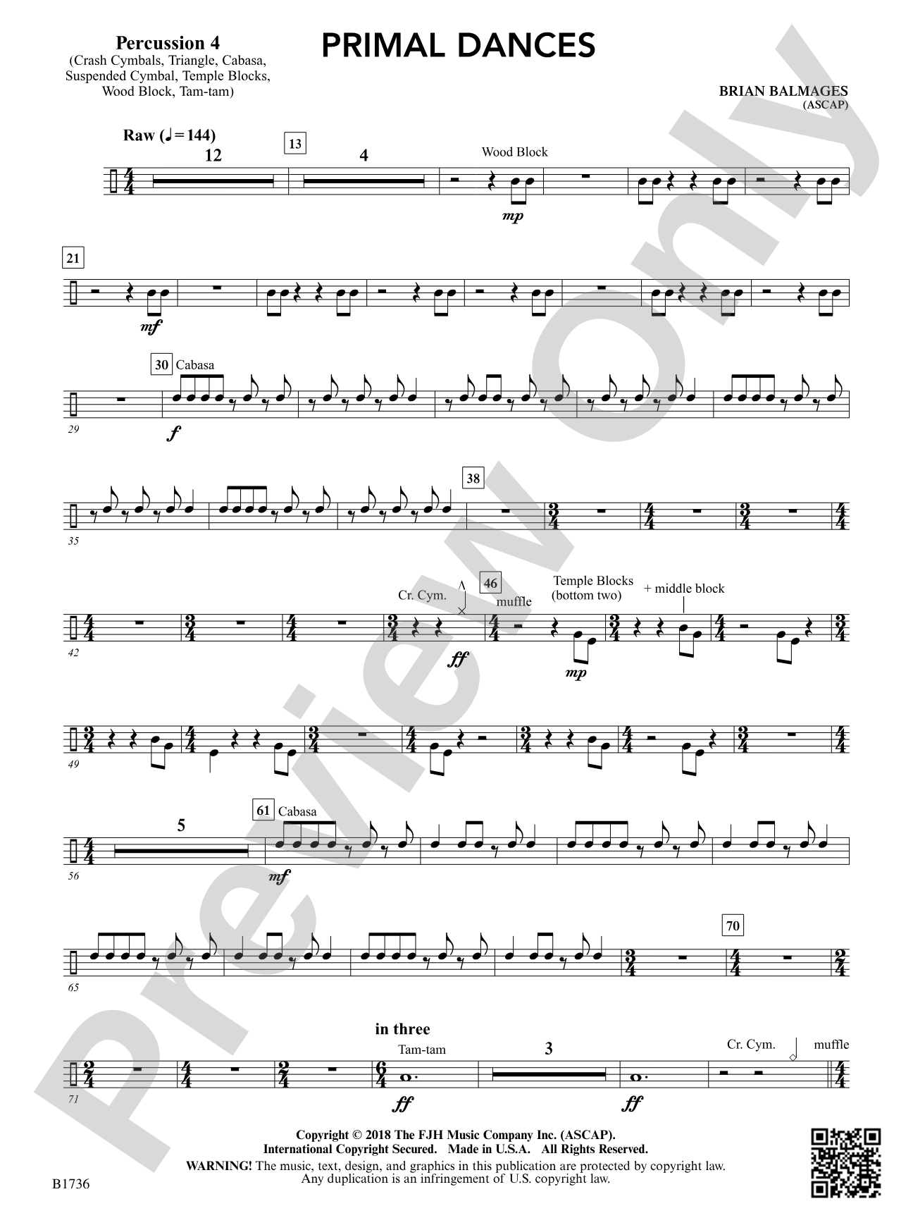 Primal Dances: Percussion 4