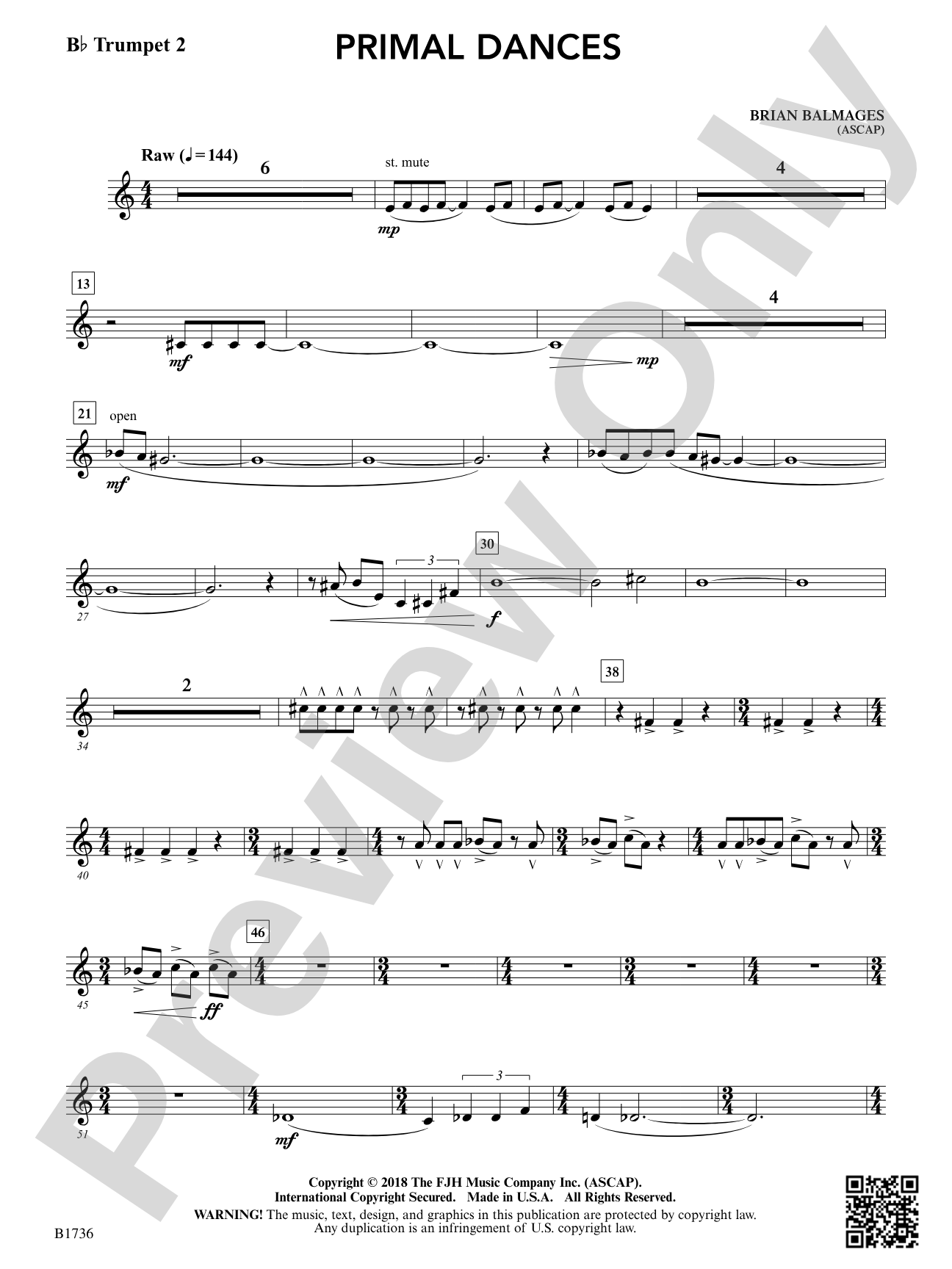 Primal Dances: B-flat Trumpet 2