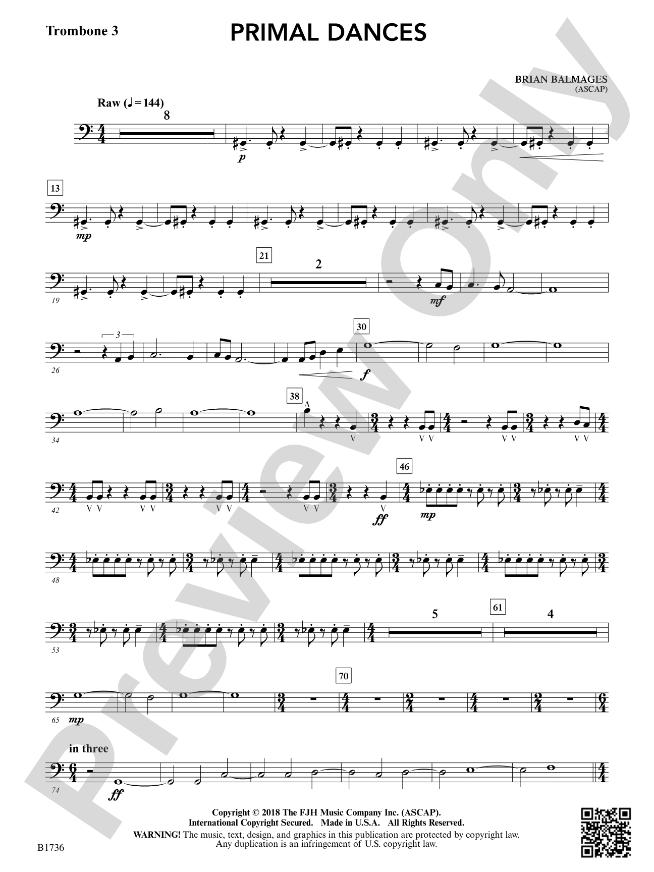Primal Dances: Trombone 3