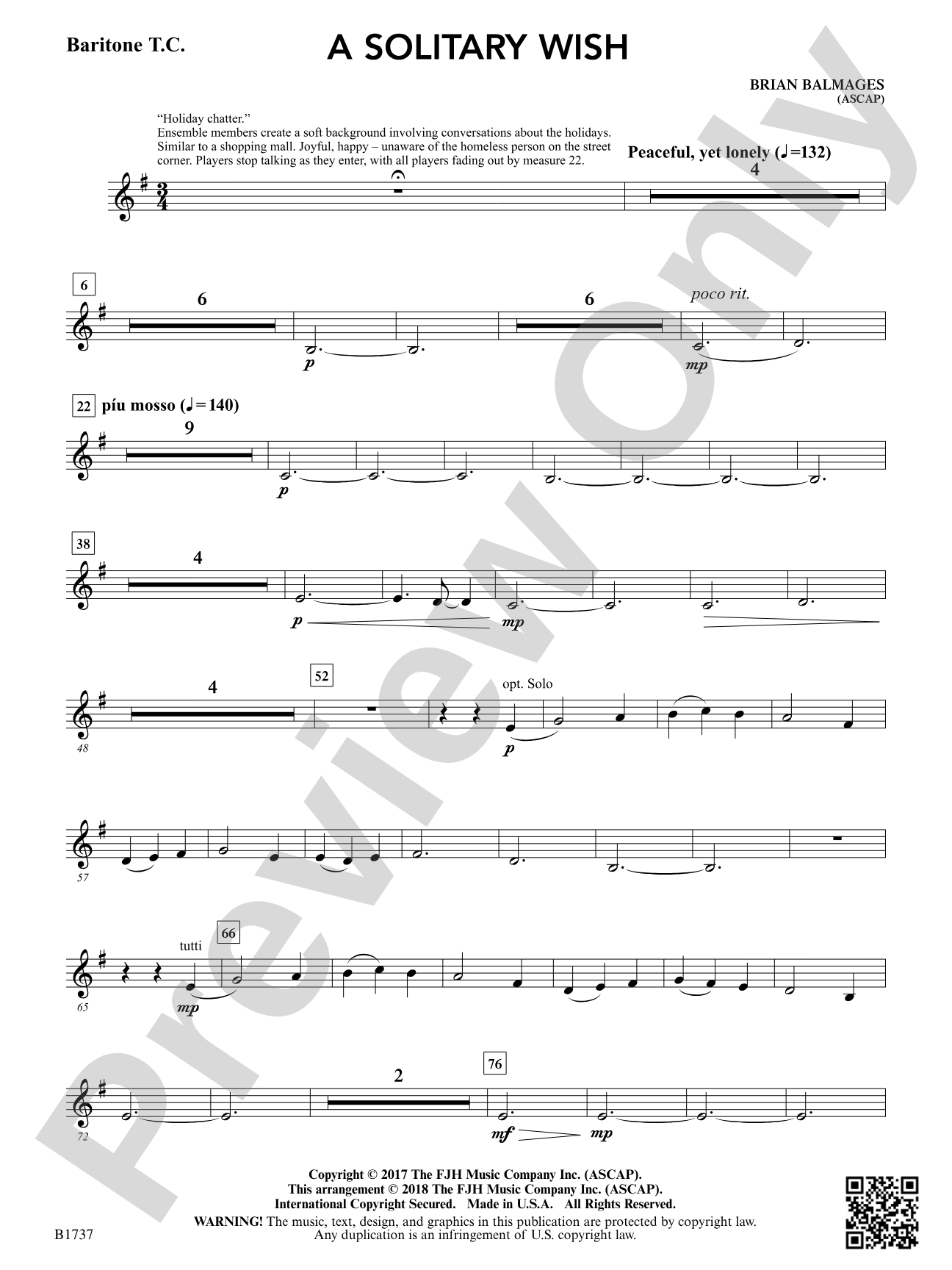 A Solitary Wish: Baritone T.C.