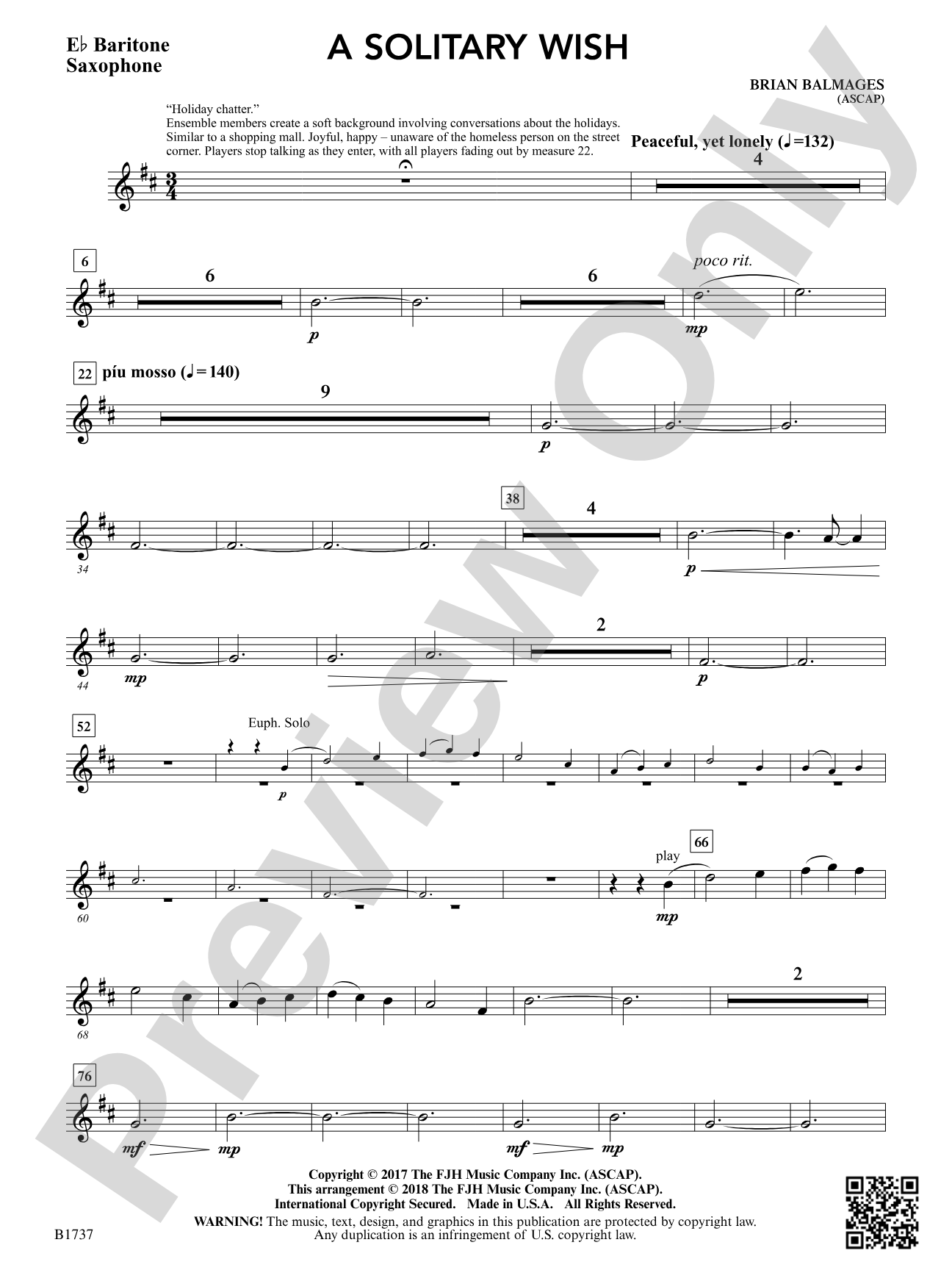 A Solitary Wish: E-flat Baritone Saxophone