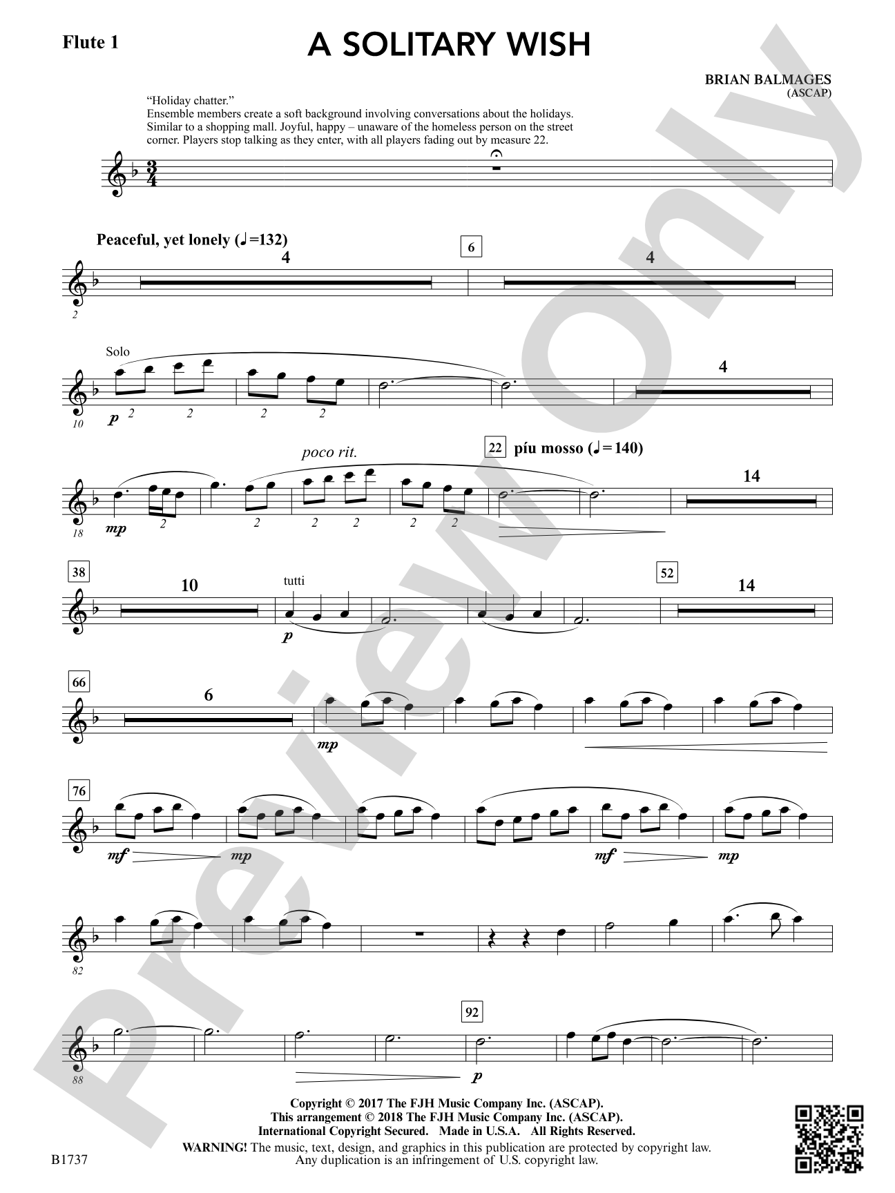A Solitary Wish: Flute 1