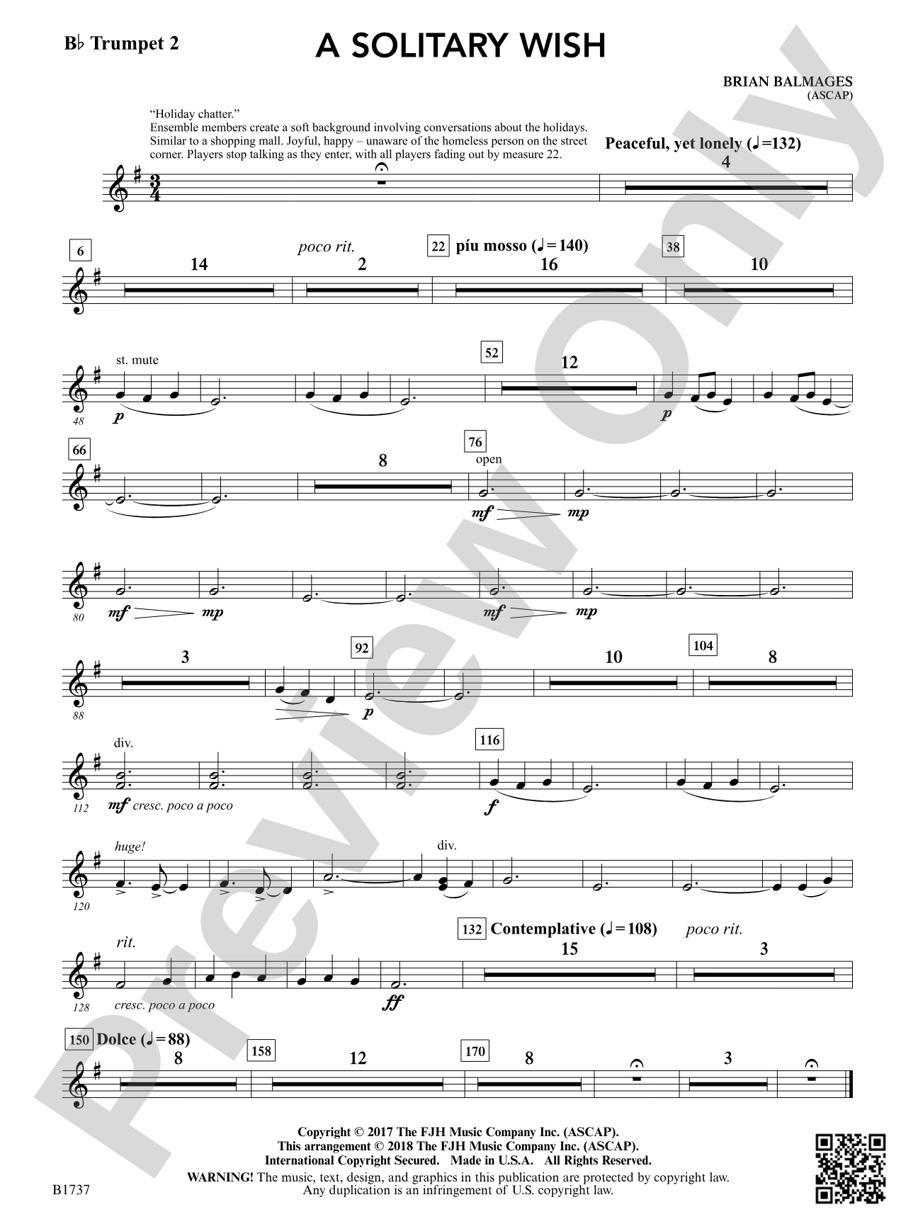 A Solitary Wish: B-flat Trumpet 2