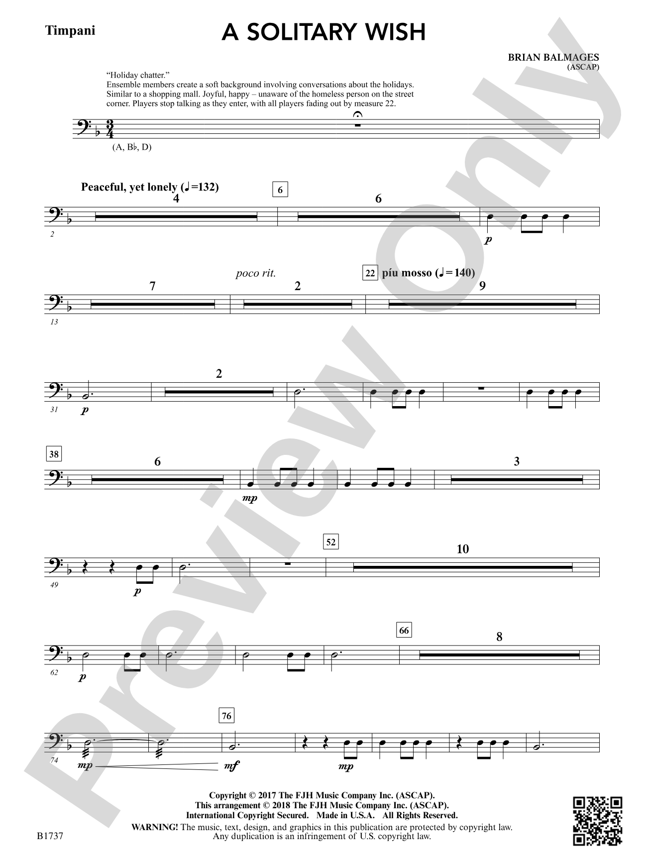 A Solitary Wish: Timpani