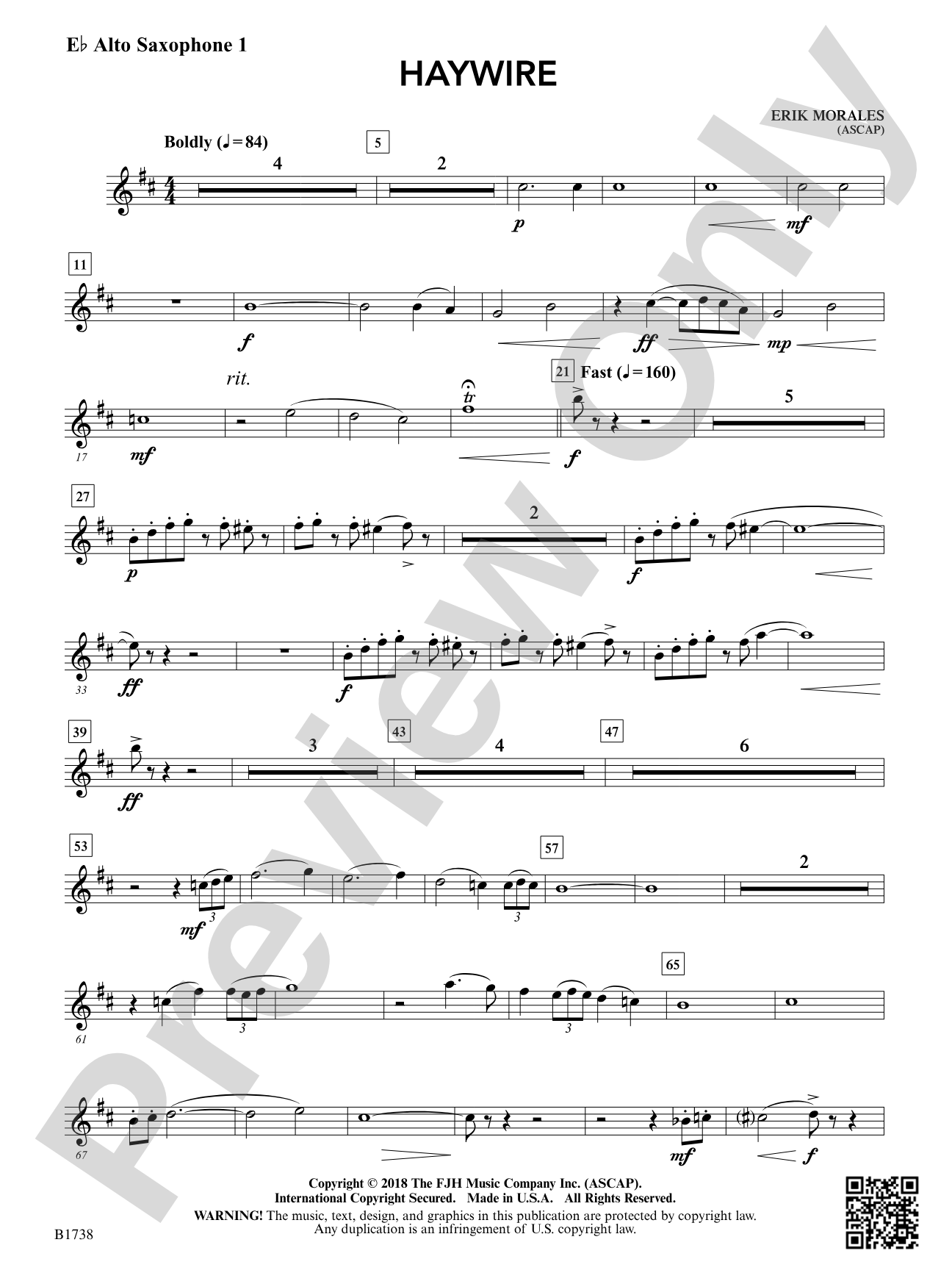 Haywire: E-flat Alto Saxophone 1